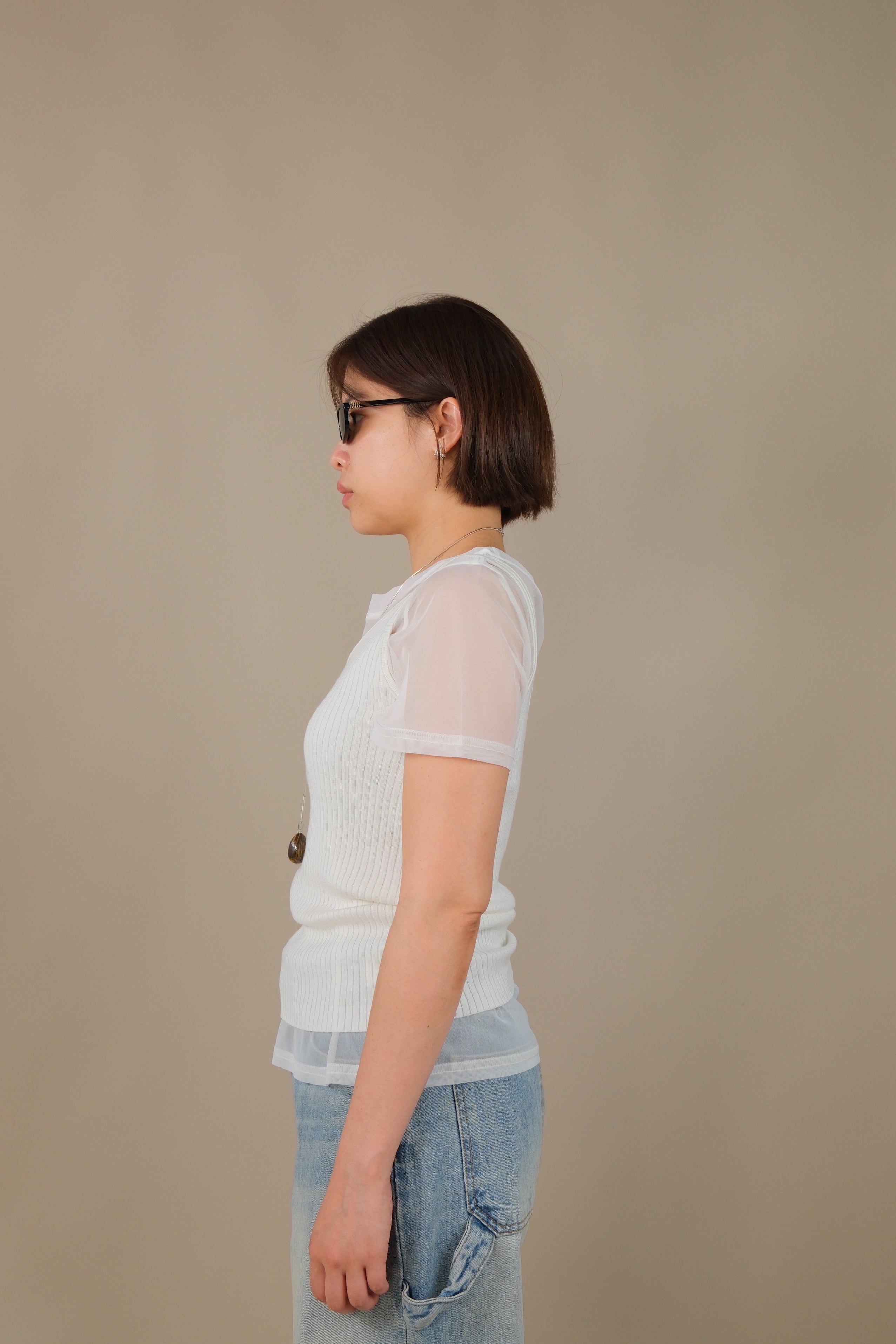 sheer tee + rib tank top set