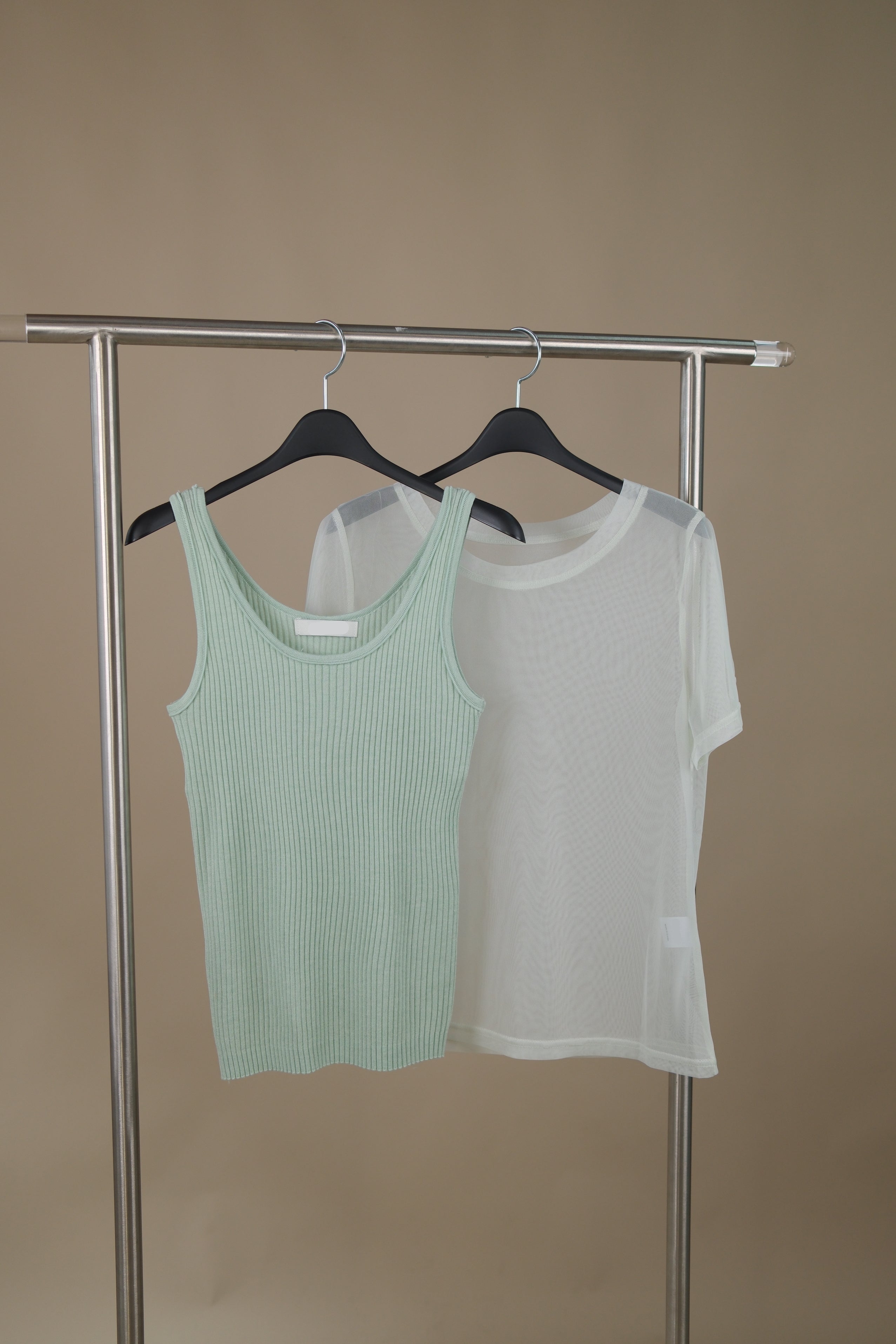 sheer tee + rib tank top set