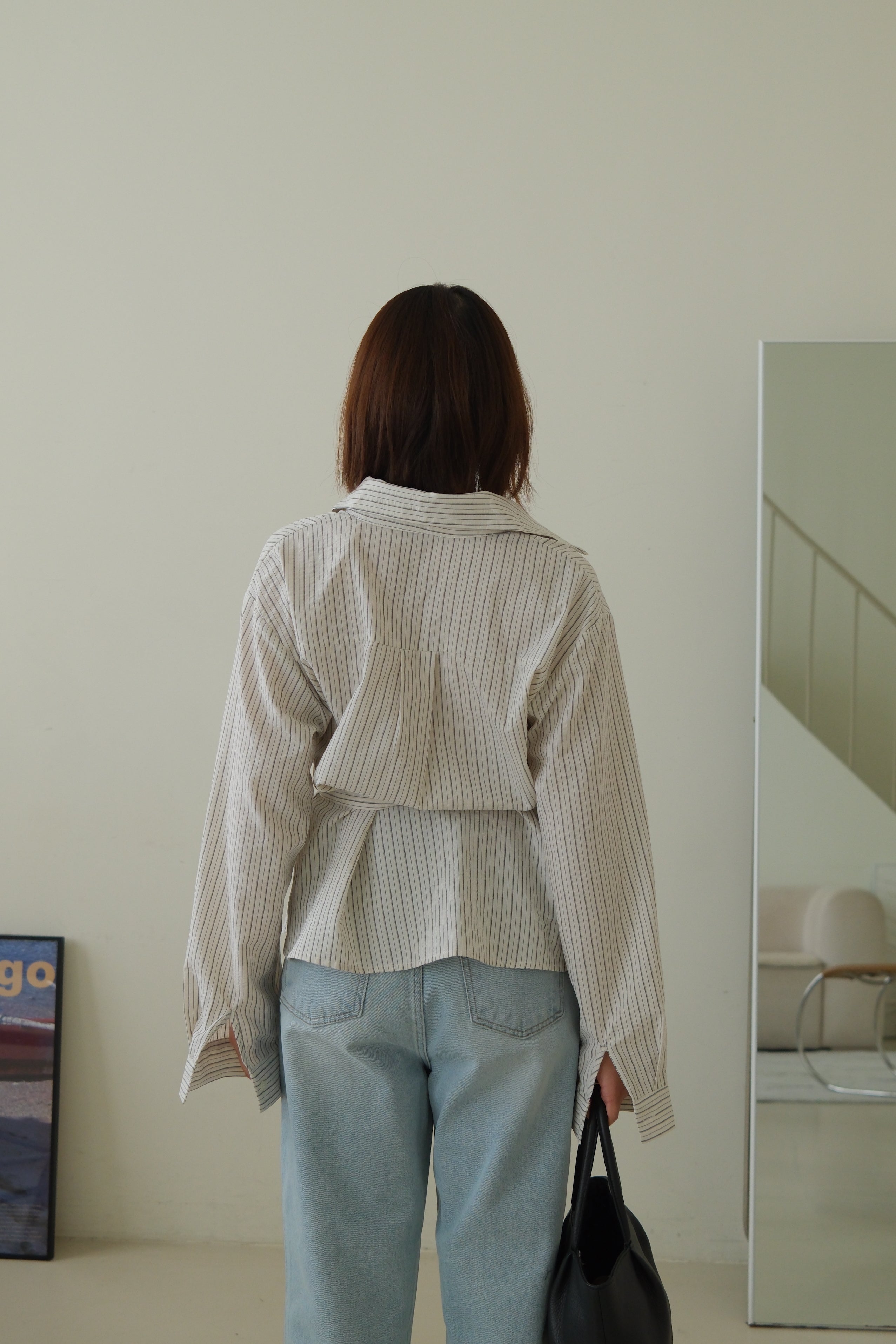Kish stripe shirt with belt