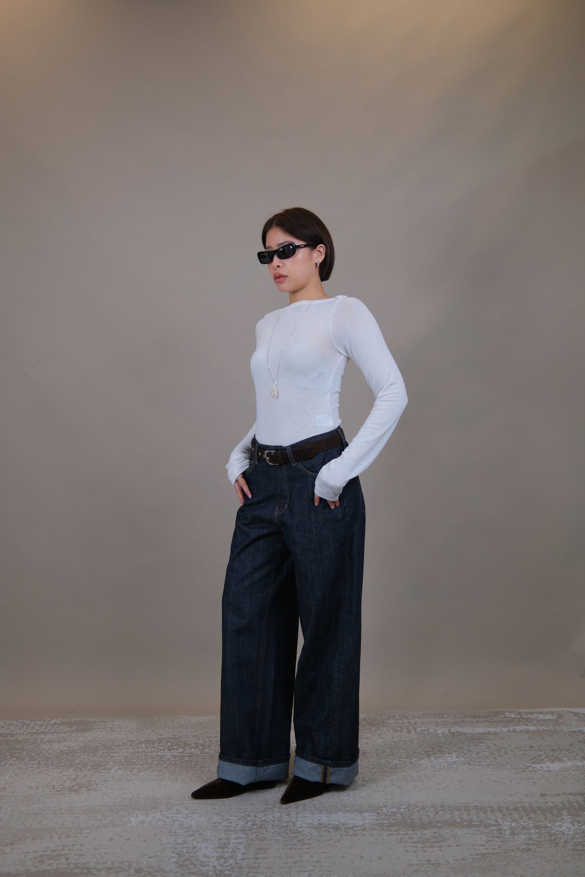 Aimee Fitted Boat Neck Tee