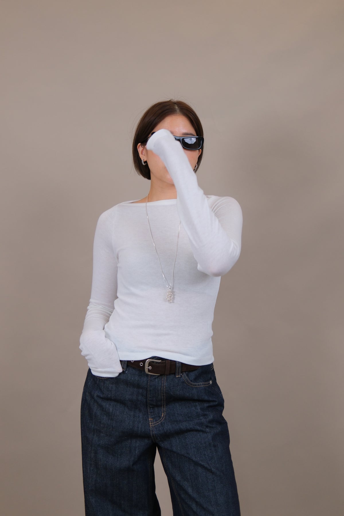 Aimee Fitted Boat Neck Tee