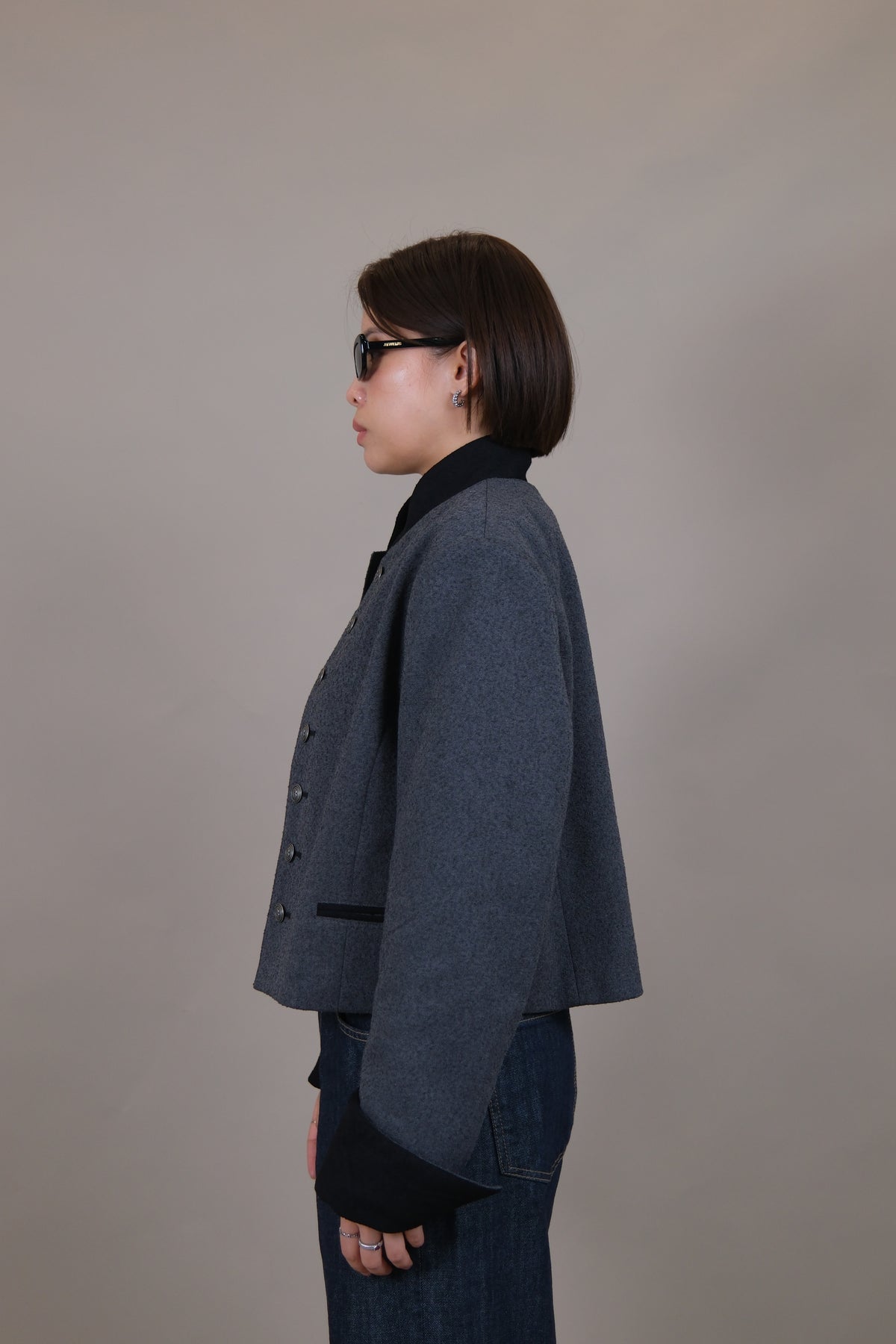 Sabine Military Button Open Jacket