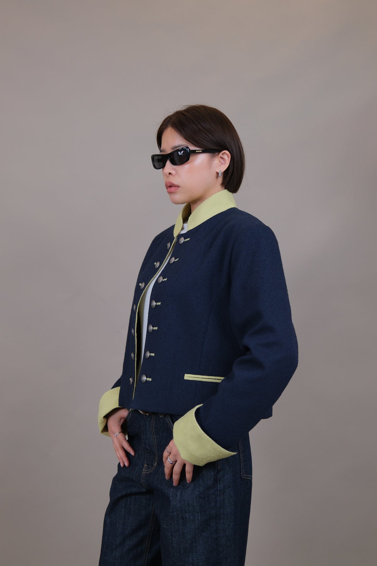 Sabine Military Button Open Jacket