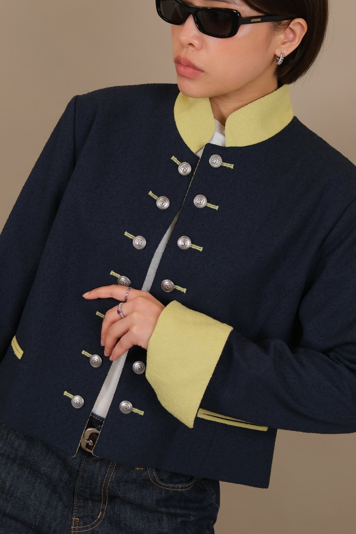 Sabine Military Button Open Jacket