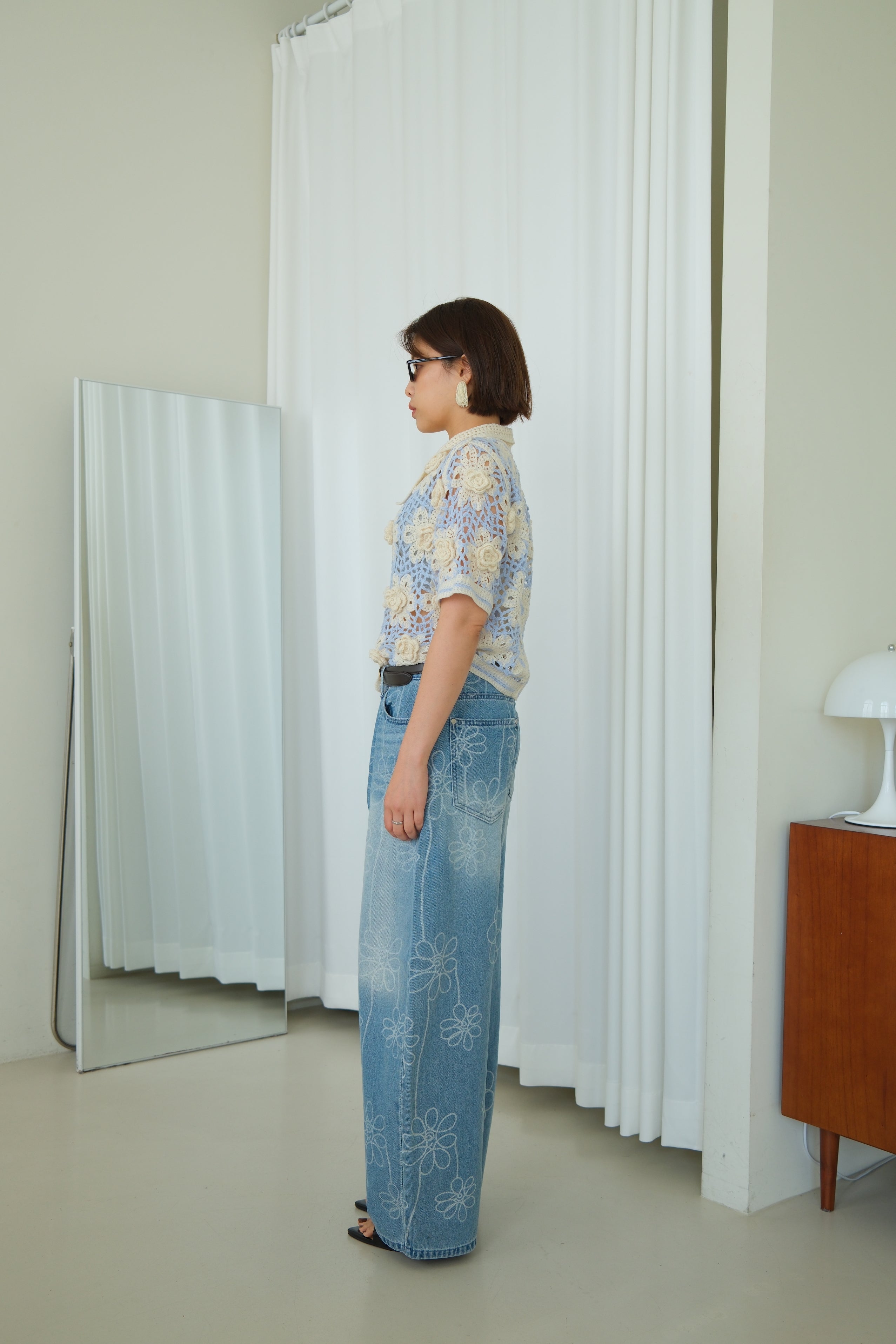 Aurelia 3D Flower Crochet Shirt