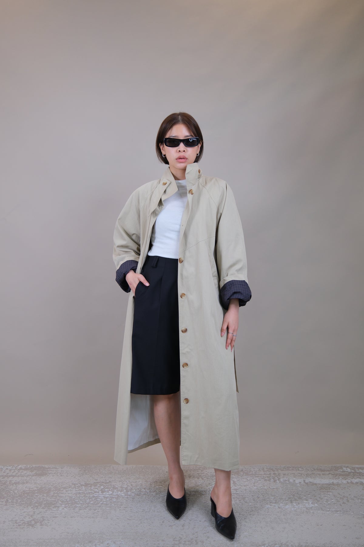 Briar Plaid Lined Trench Coat