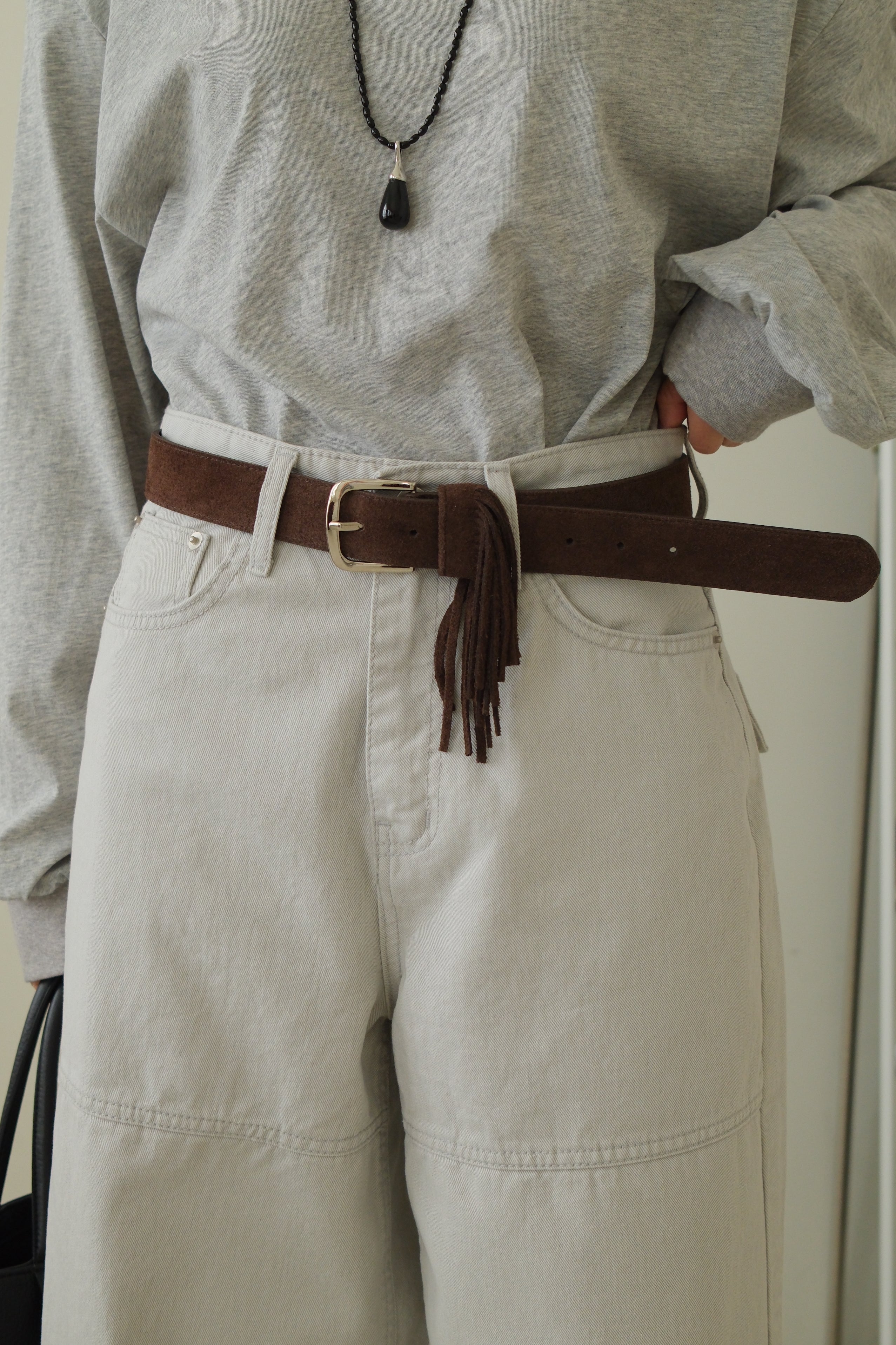 patchwork straight jeans