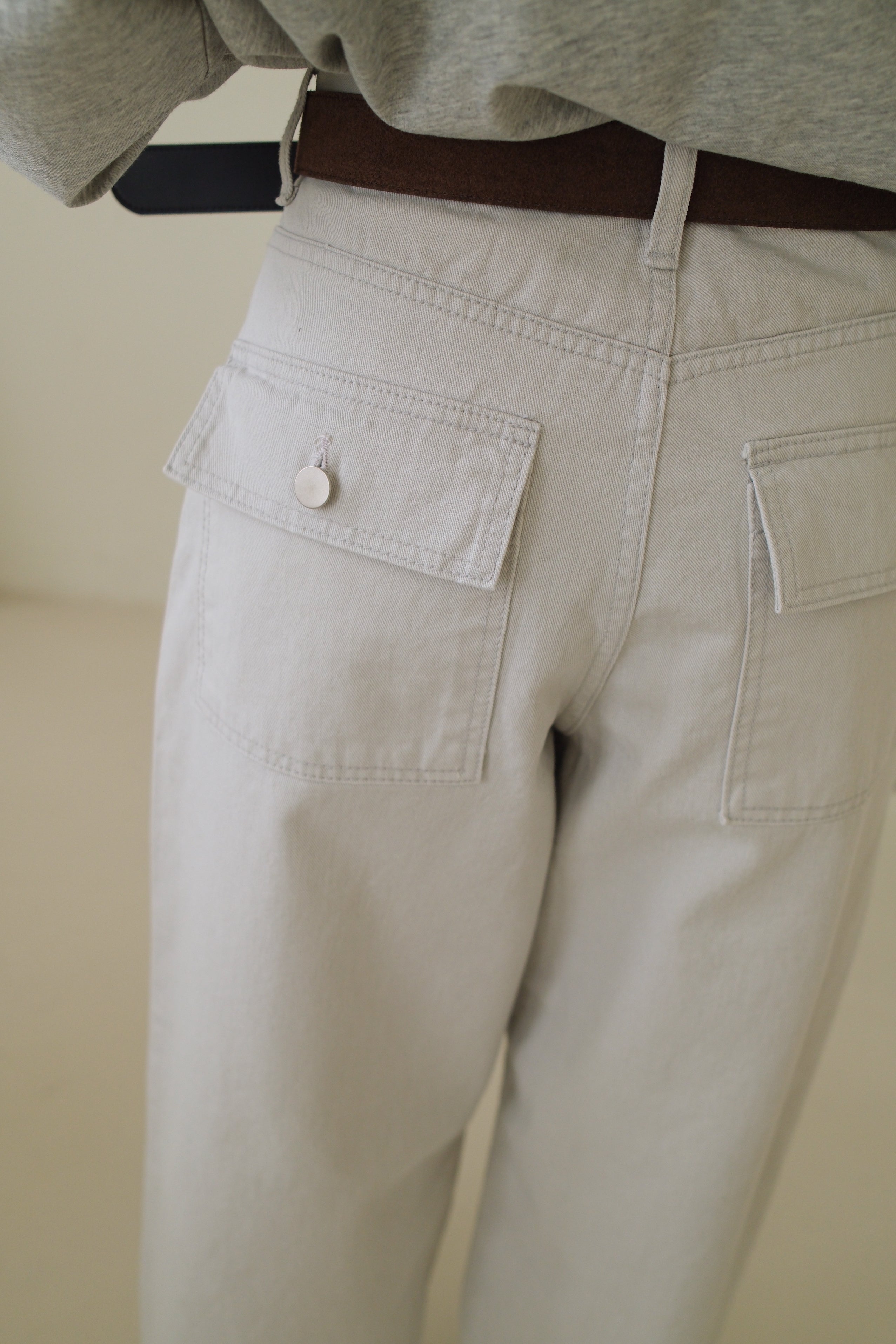 patchwork straight jeans