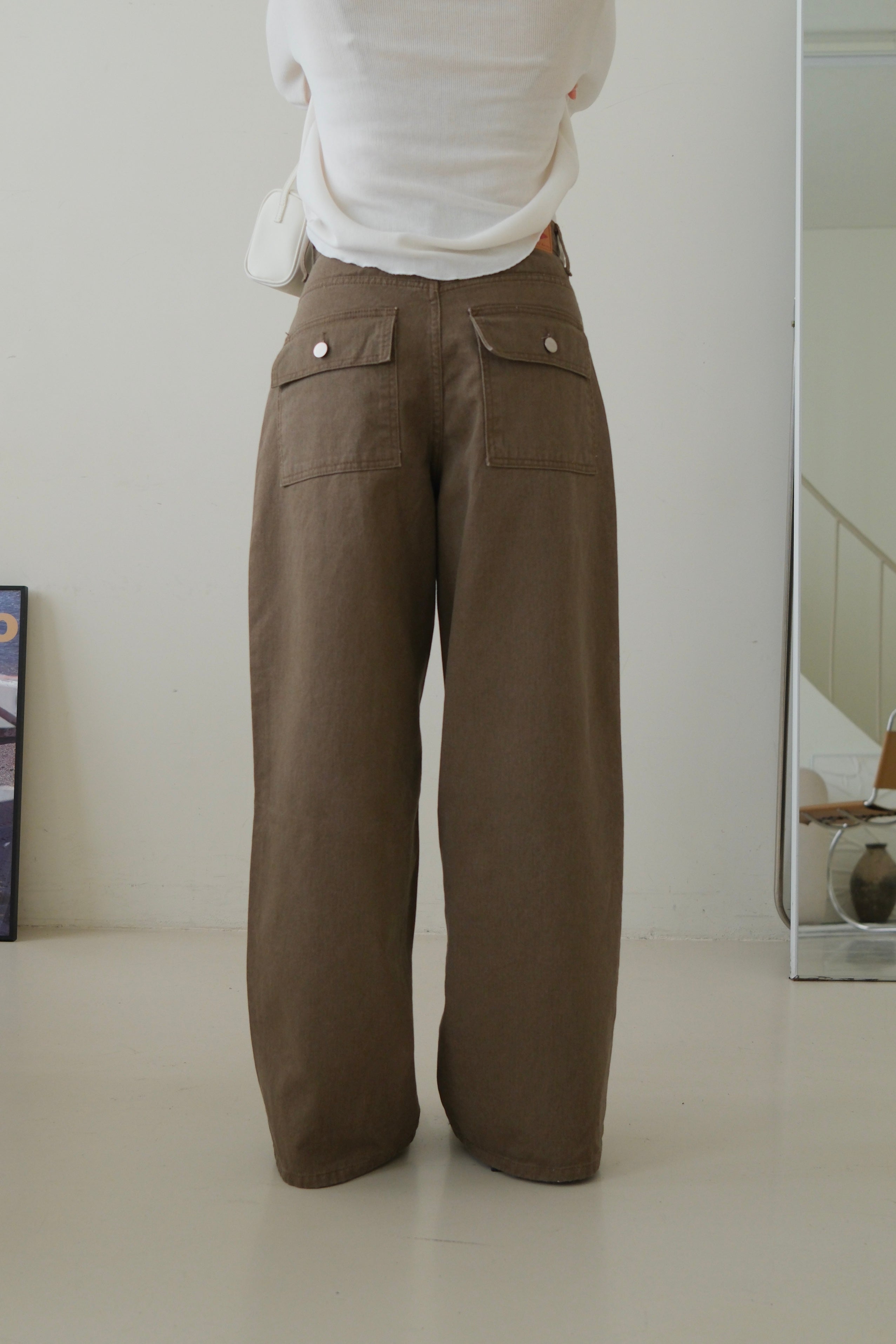 patchwork straight jeans