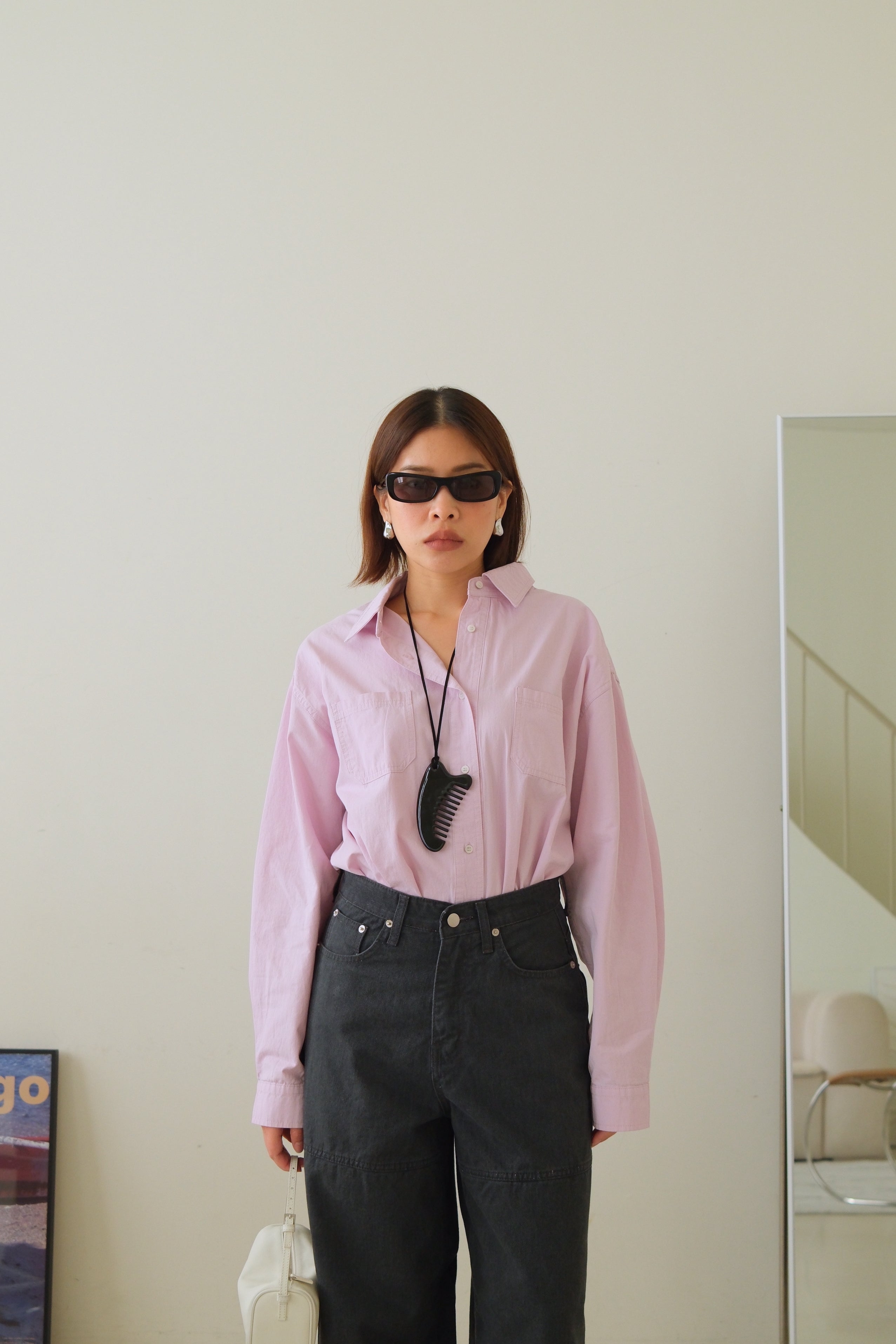 Mini pocket oversized shirt