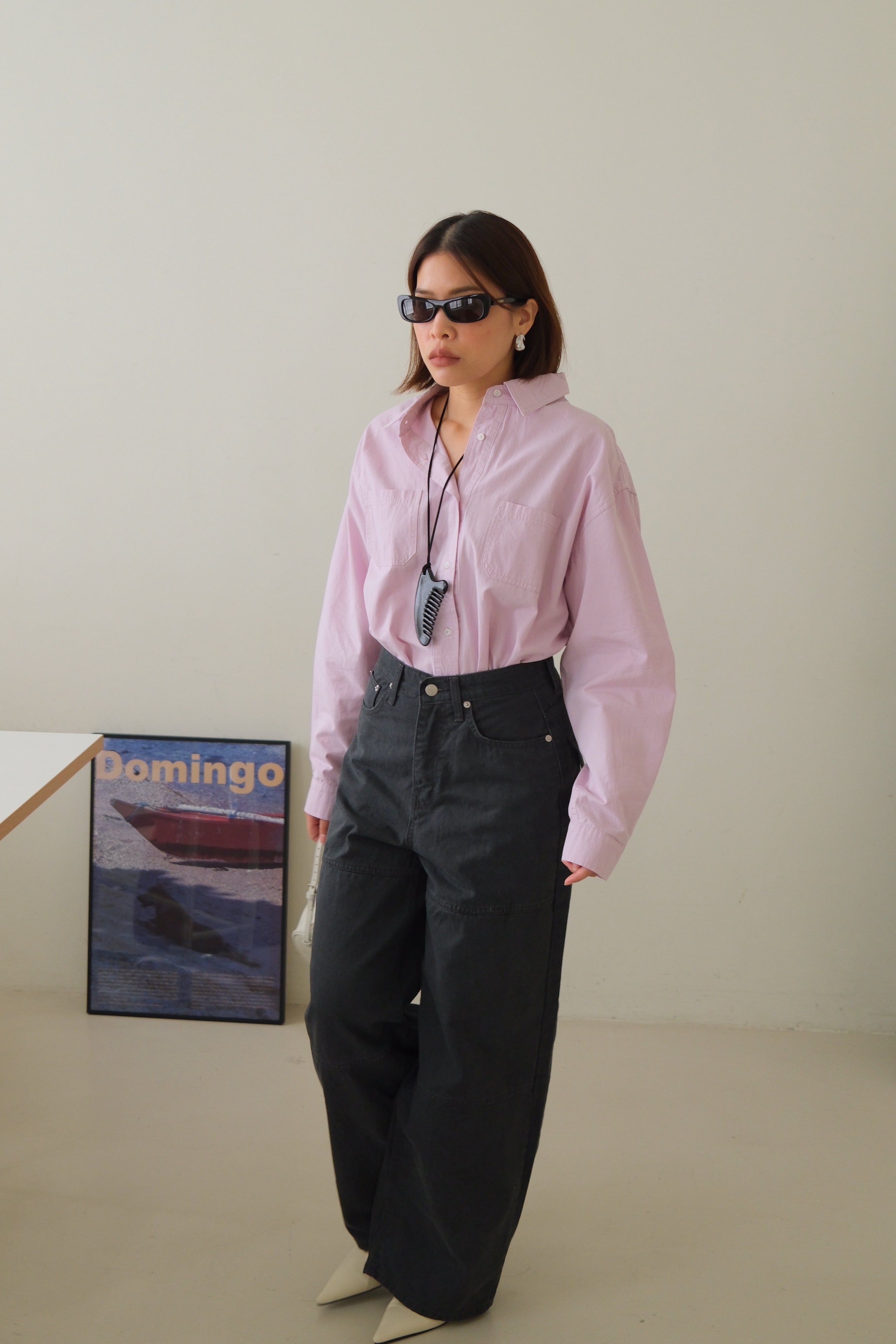 Mini pocket oversized shirt