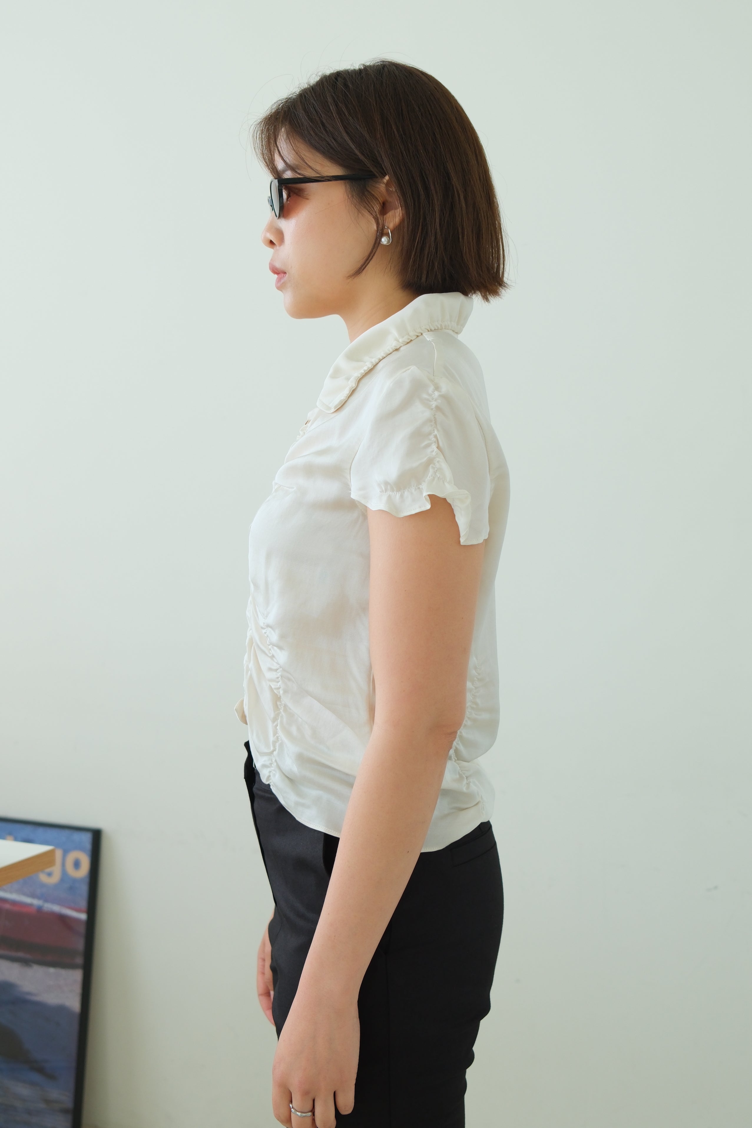 Glow All-over Ruched Satin Top