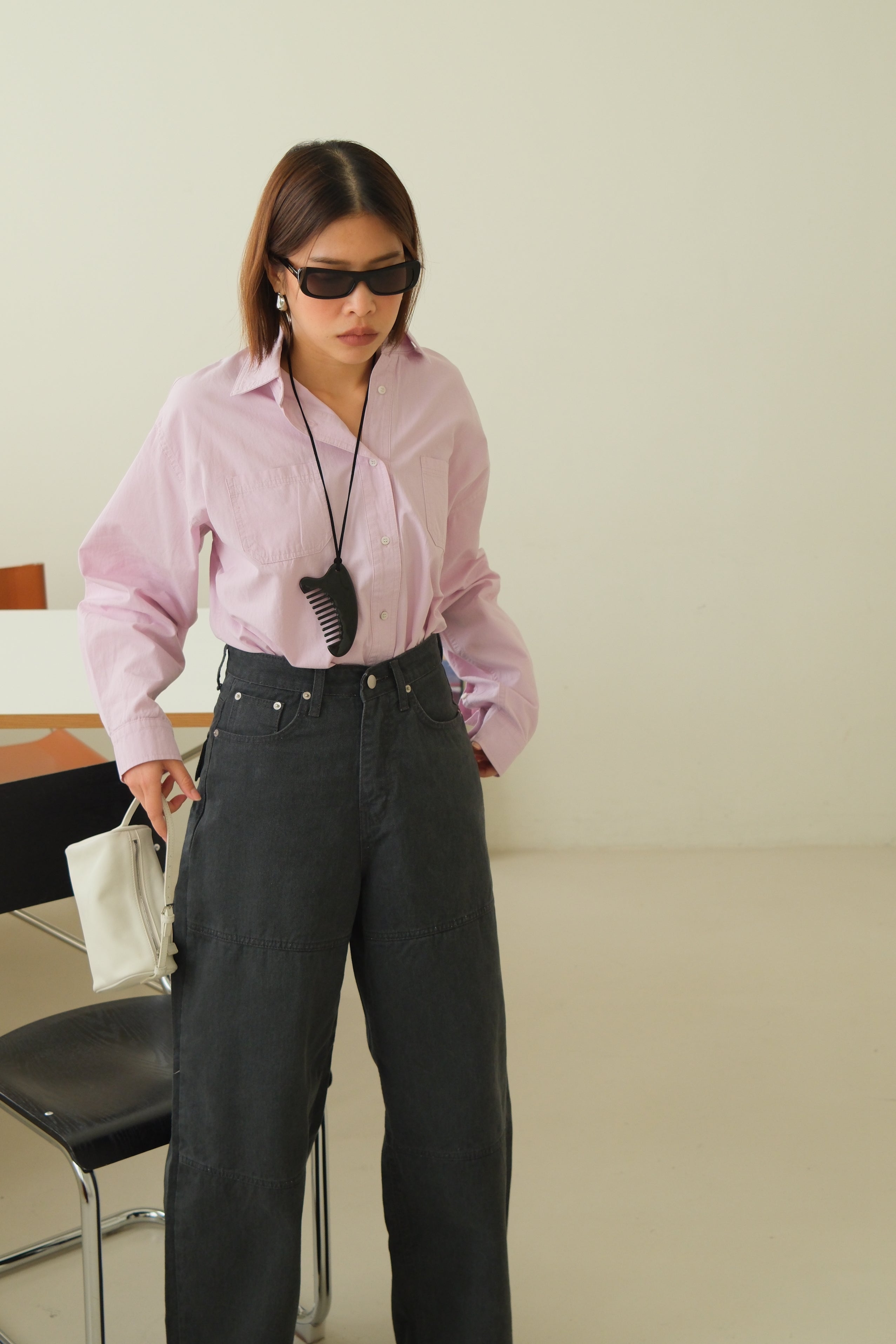 Mini pocket oversized shirt
