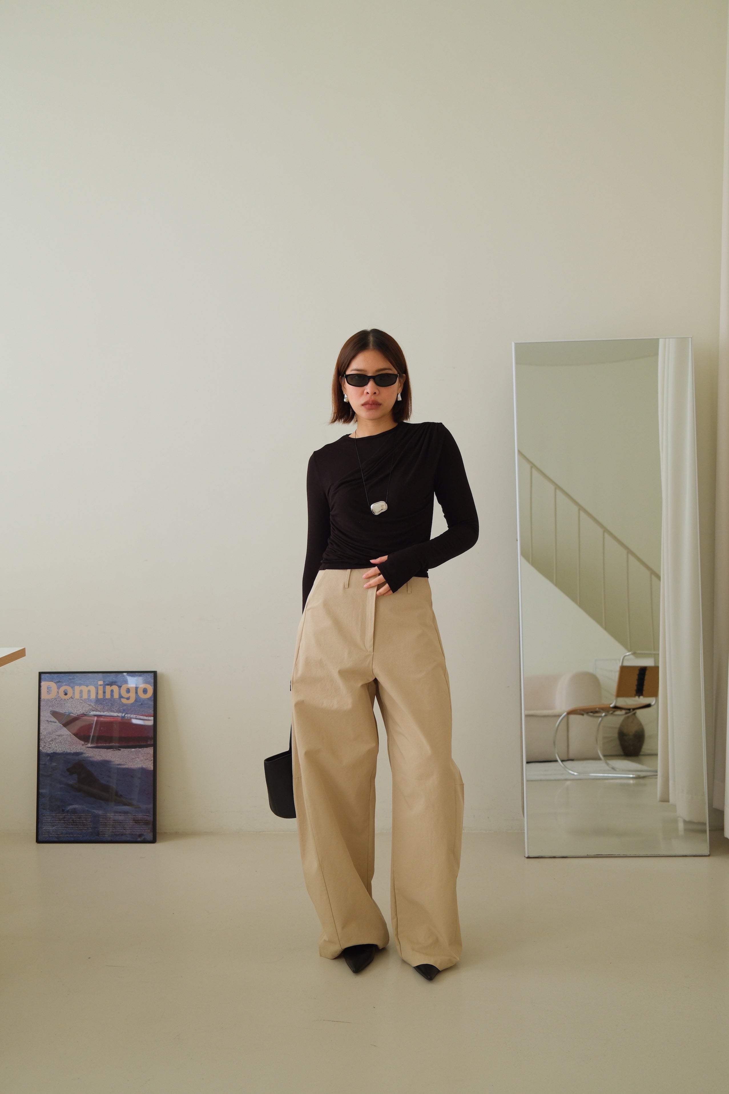 Nori high-waist curved pants