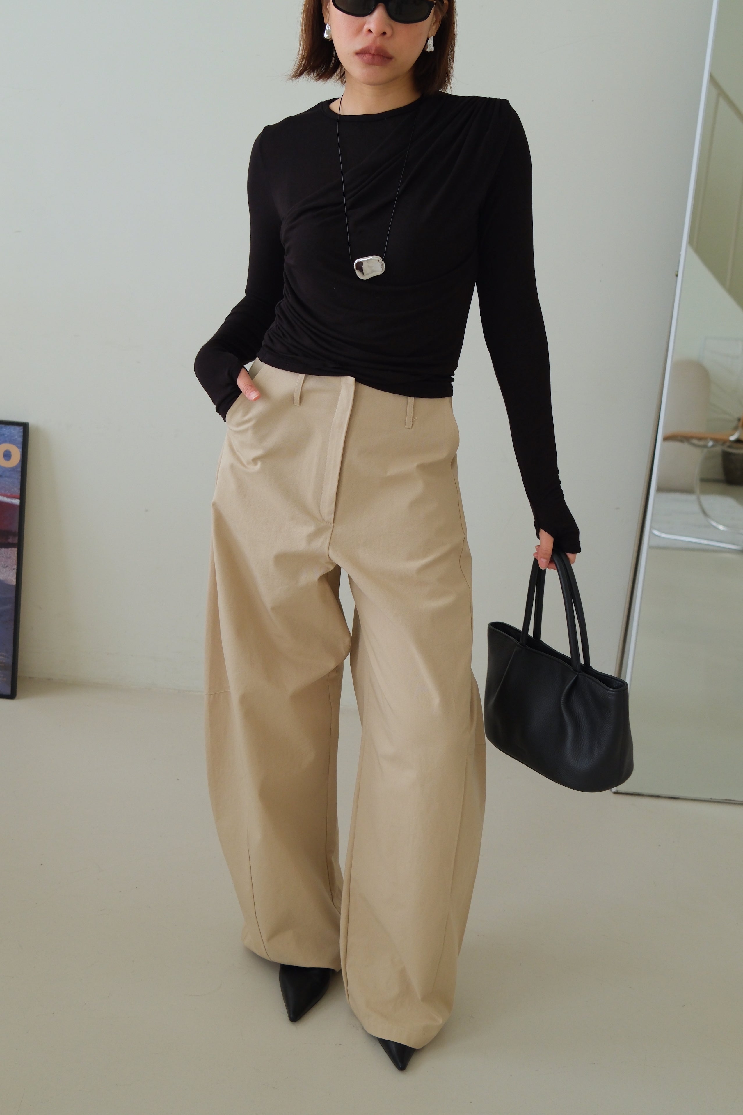 Nori high-waist curved pants
