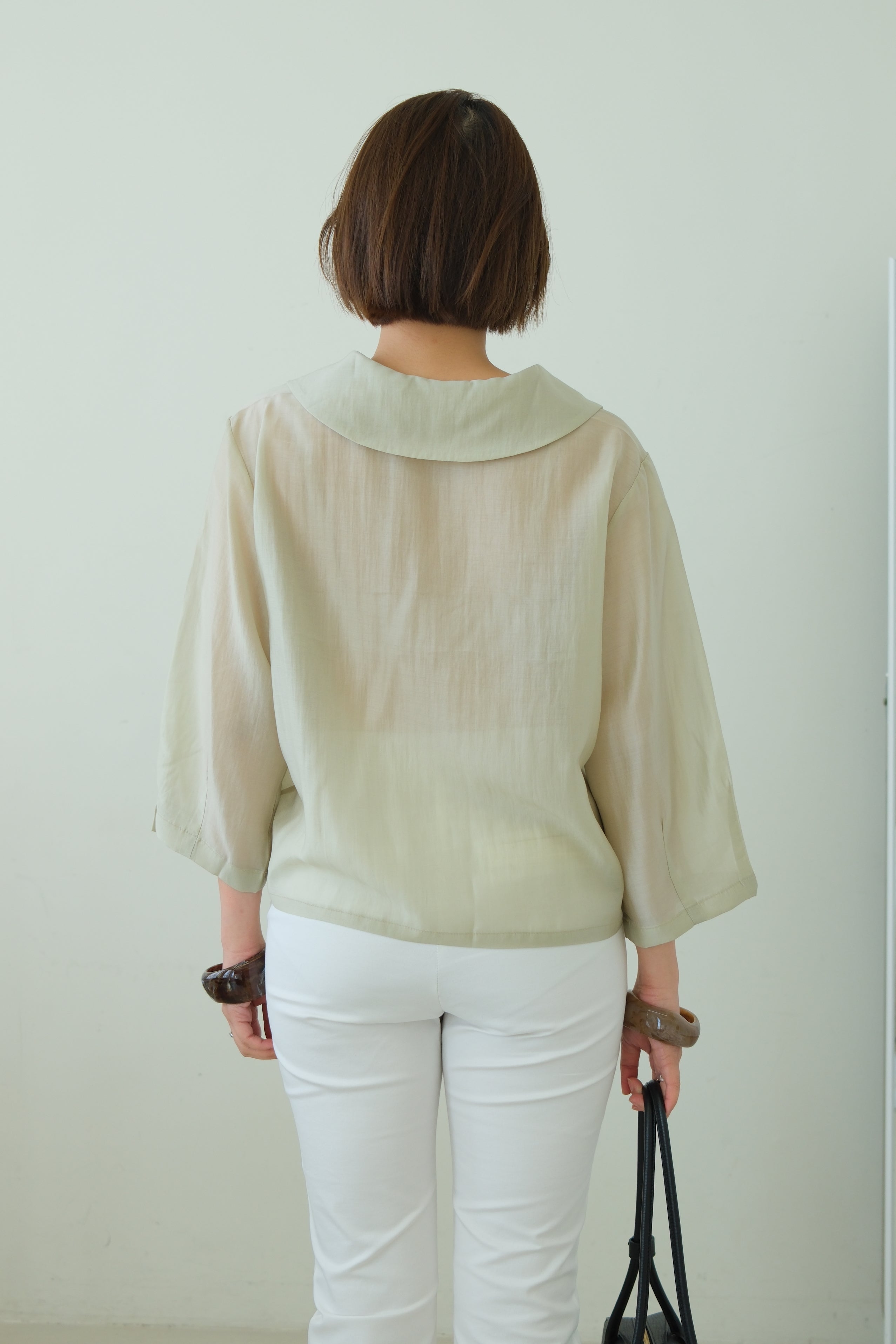 Vela Sheer Wide Collar Blouse