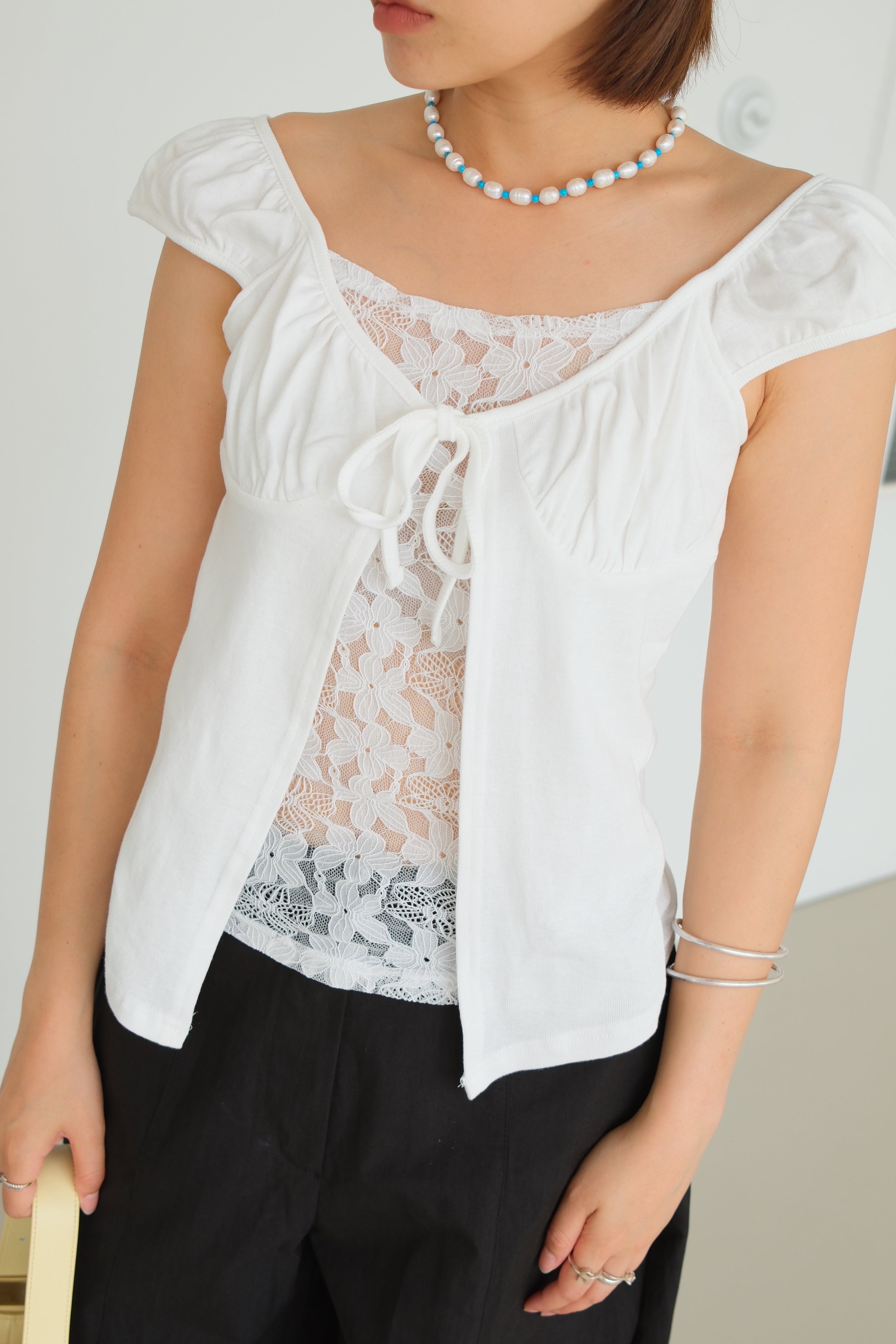 Whisper Lace Puff Blouse