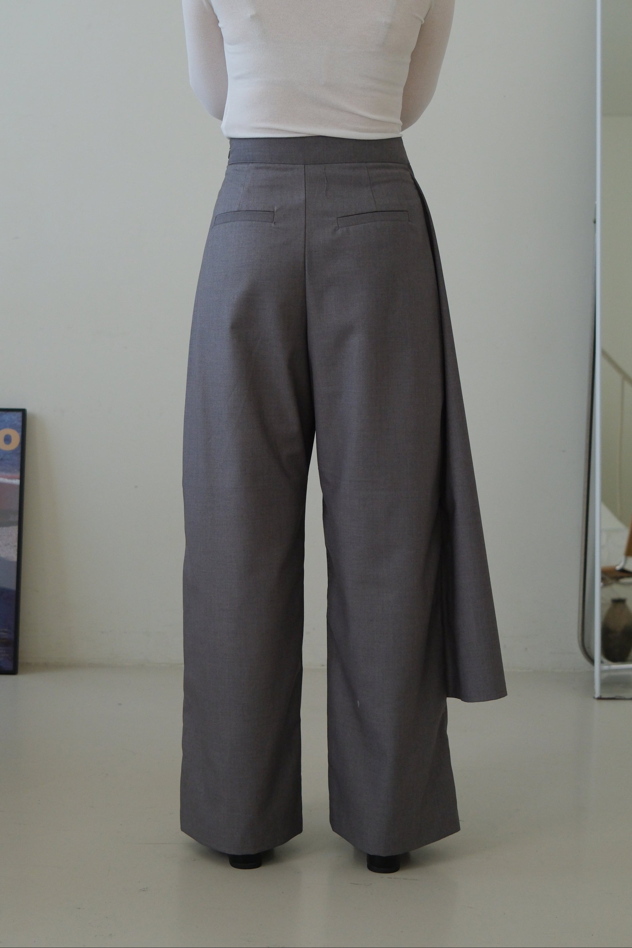 high waist wrap trousers