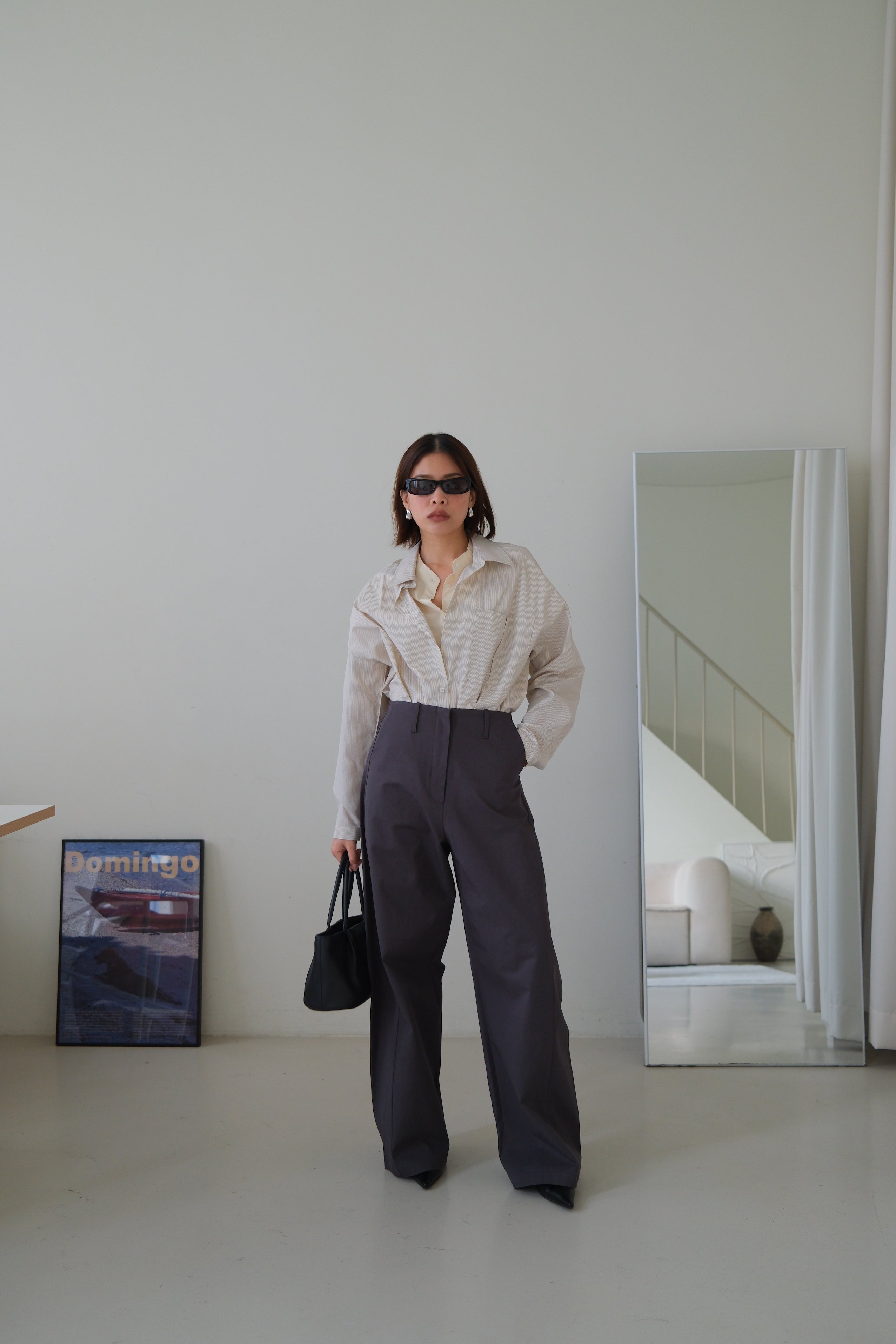 Nori high-waist curved pants