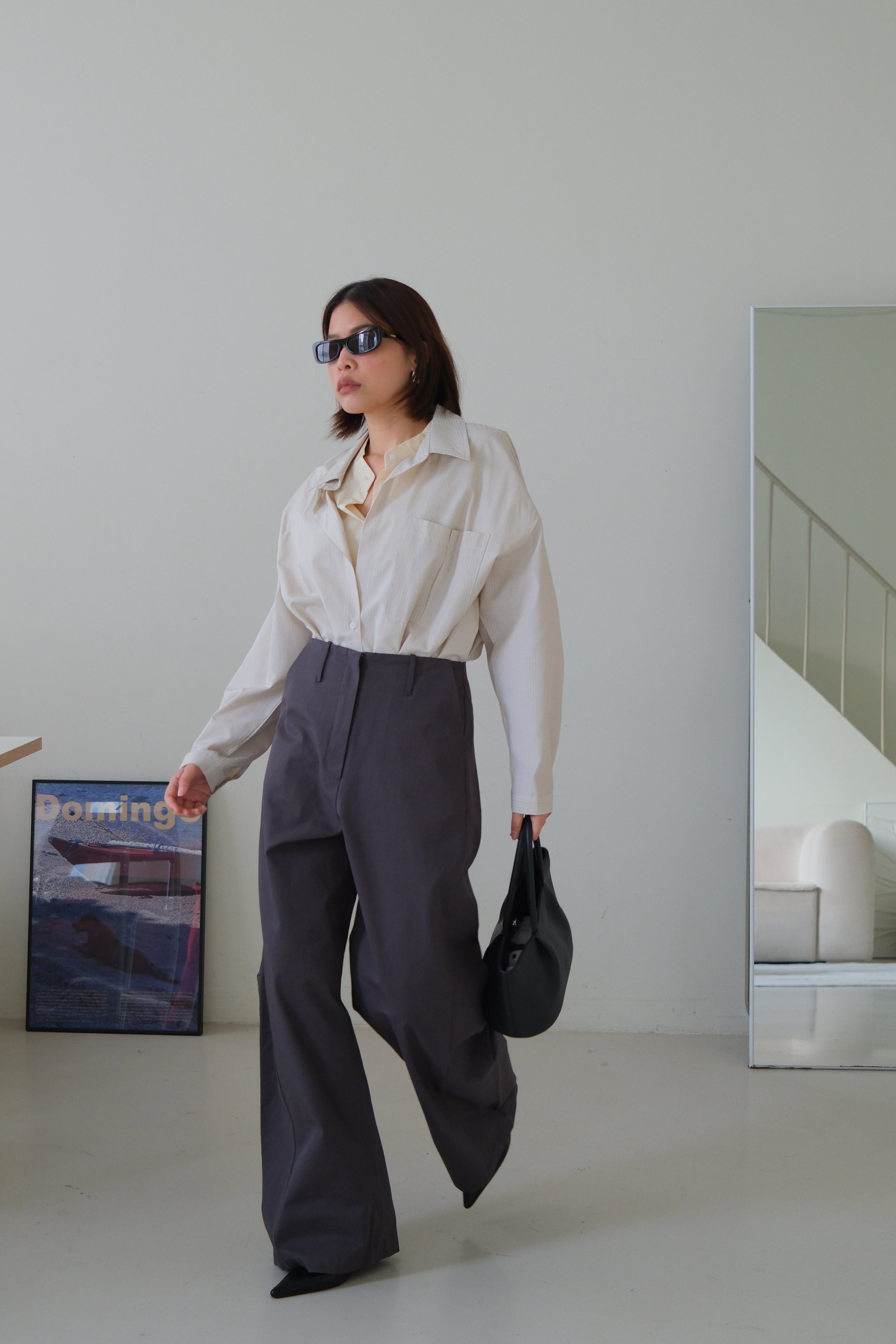 Nori high-waist curved pants