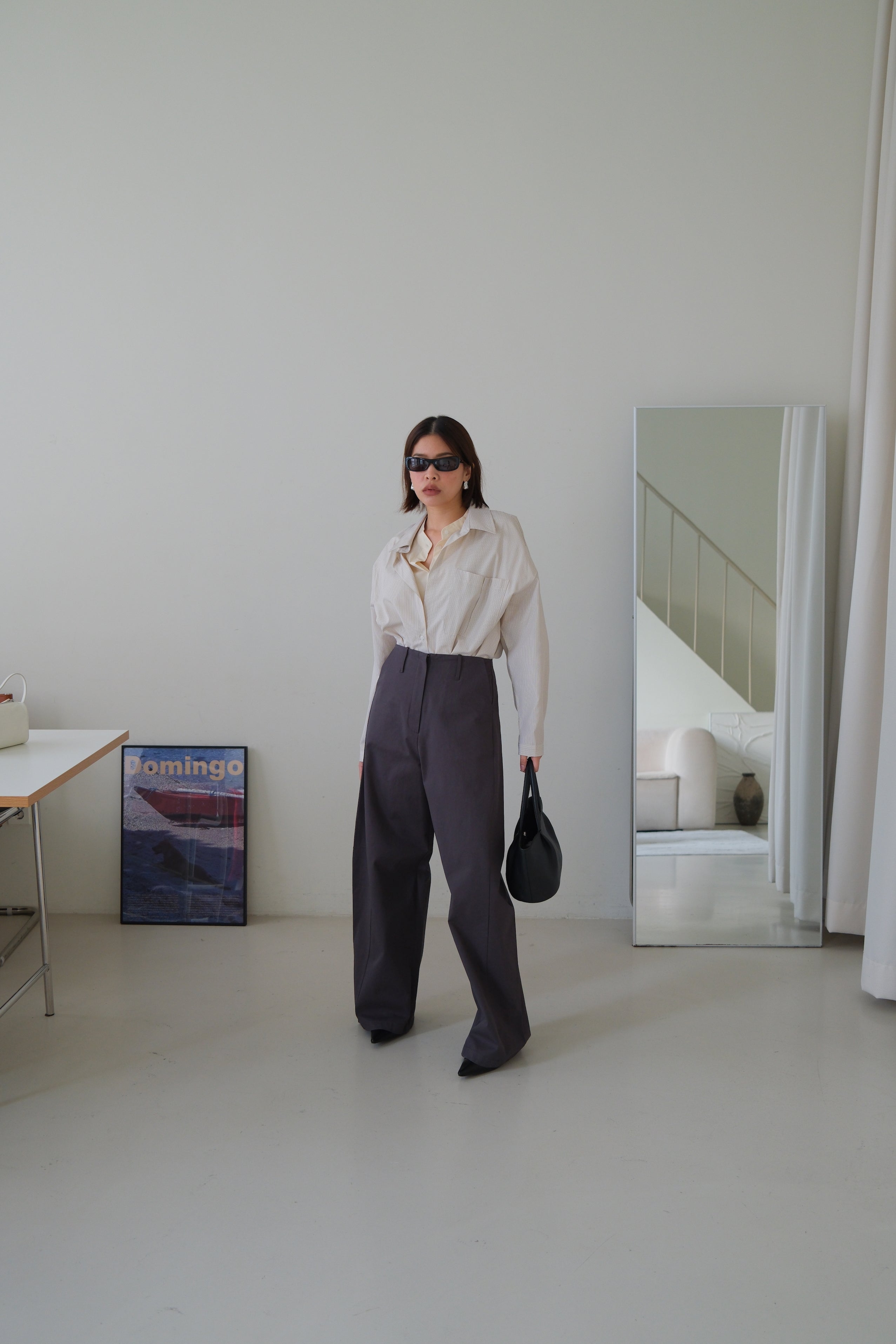 Nori high-waist curved pants