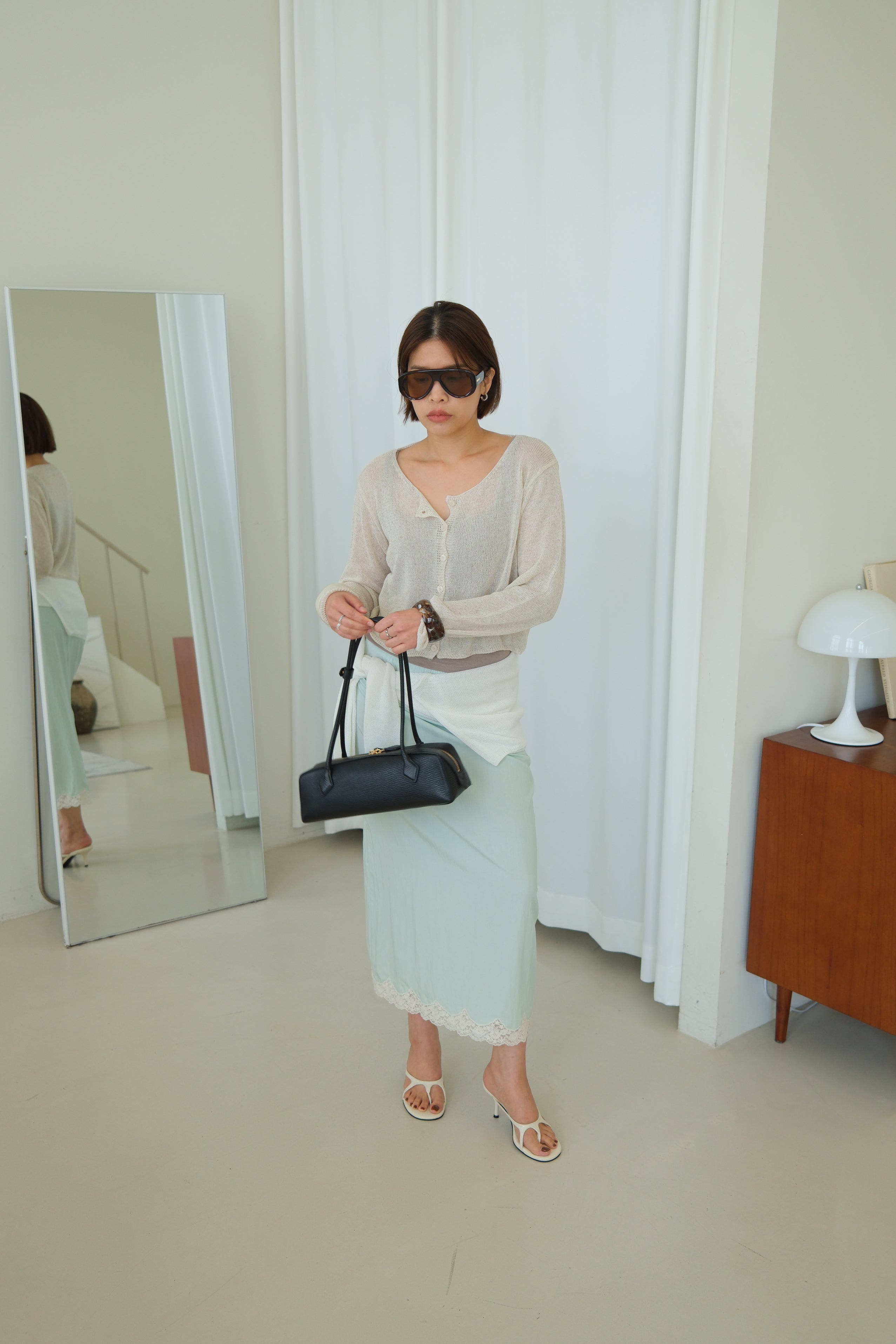 Anais Cropped Linen Knit cardigan