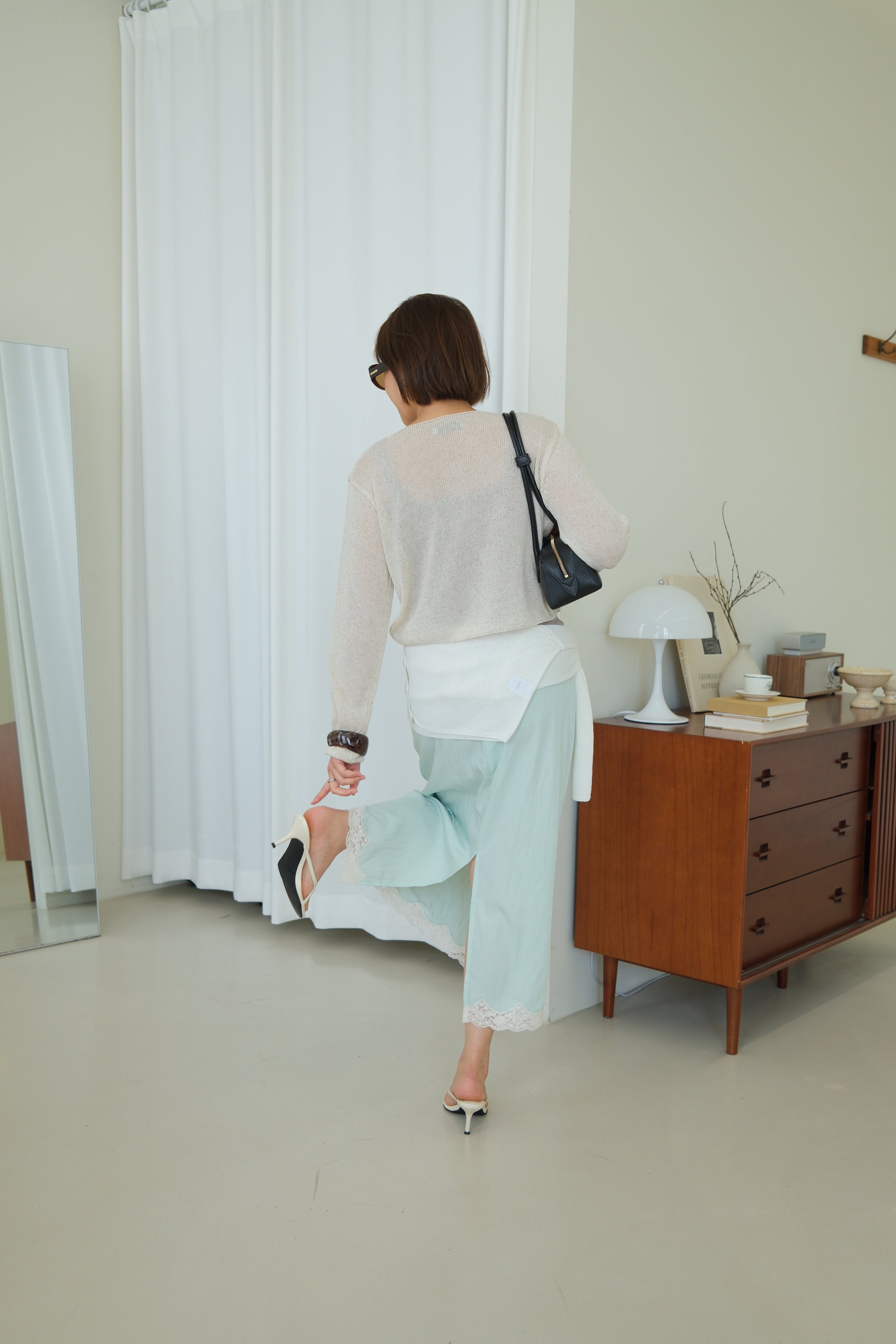 Anais Cropped Linen Knit cardigan