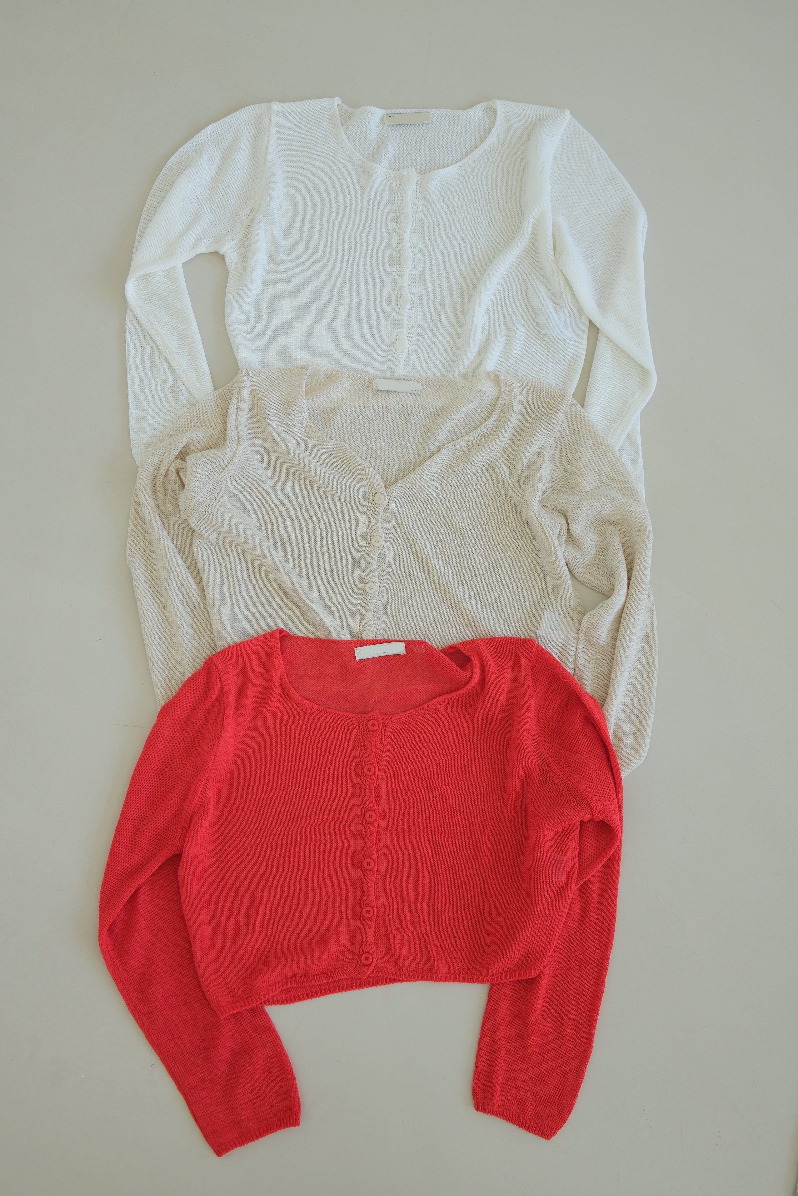 Anais Cropped Linen Knit cardigan