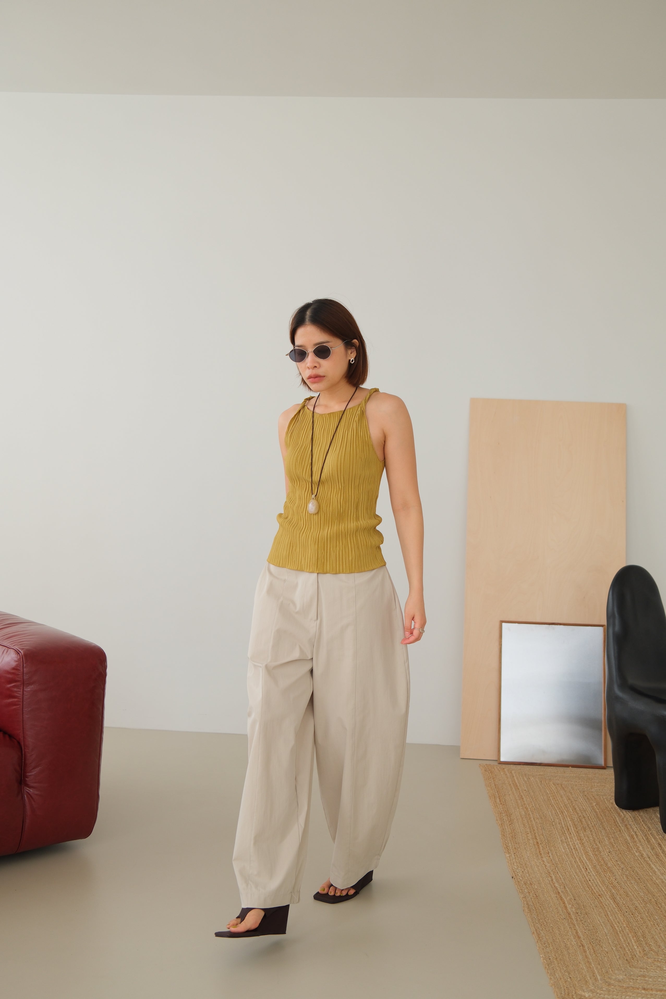 Pleated Muse Halter Top