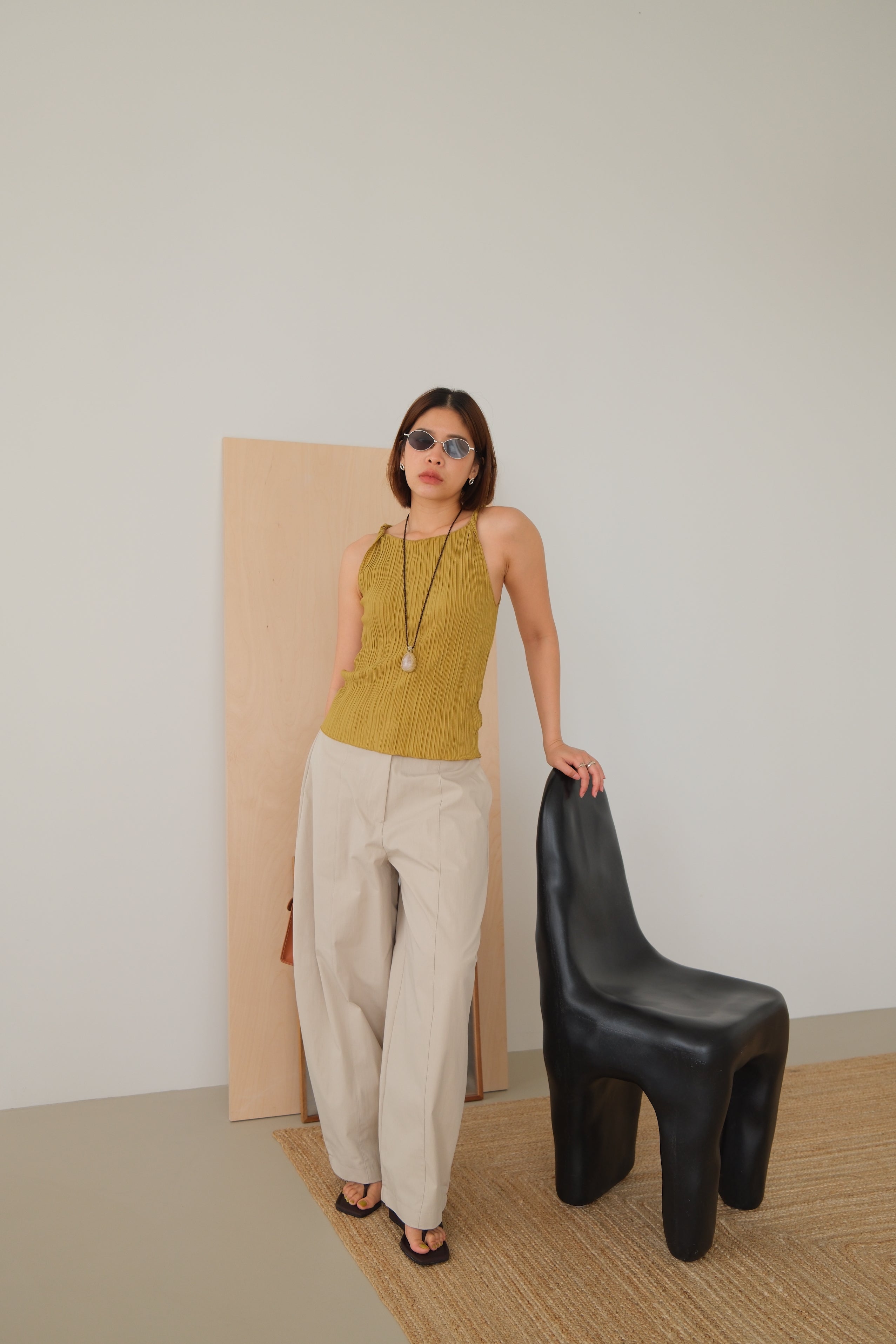 Pleated Muse Halter Top