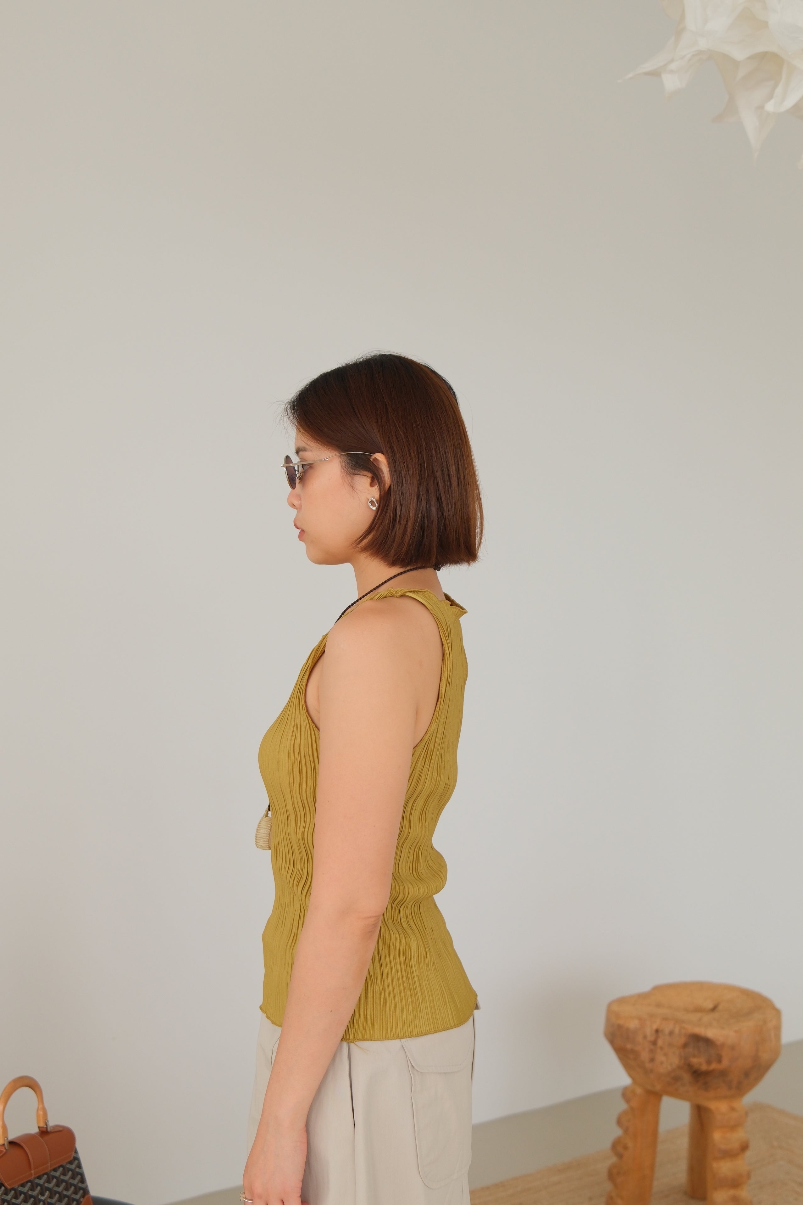 Pleated Muse Halter Top
