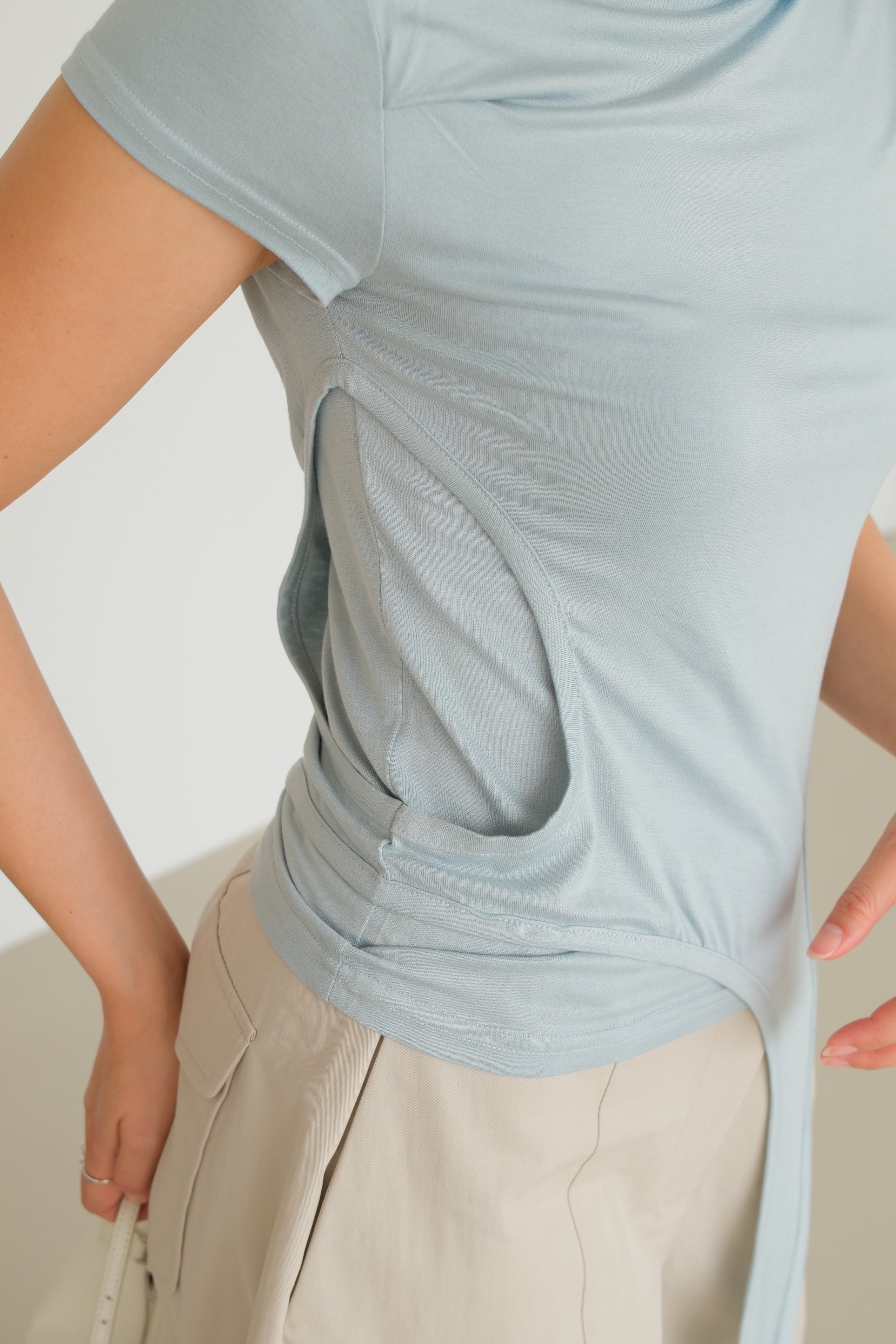 Melorse Asym Tail Layered Tee