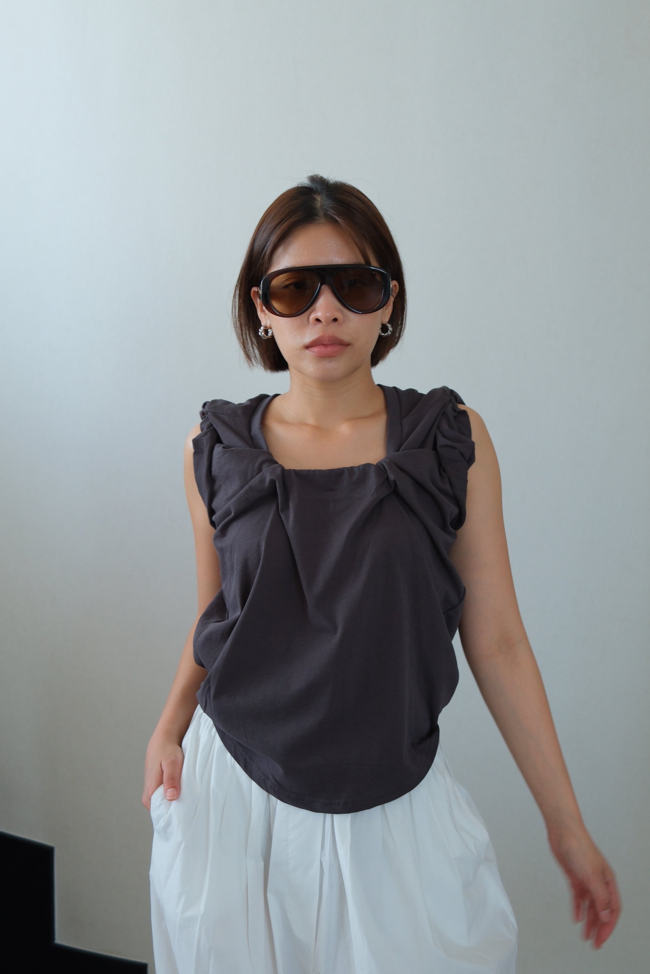 Morrow 2-Way Rolled Sleeve Top