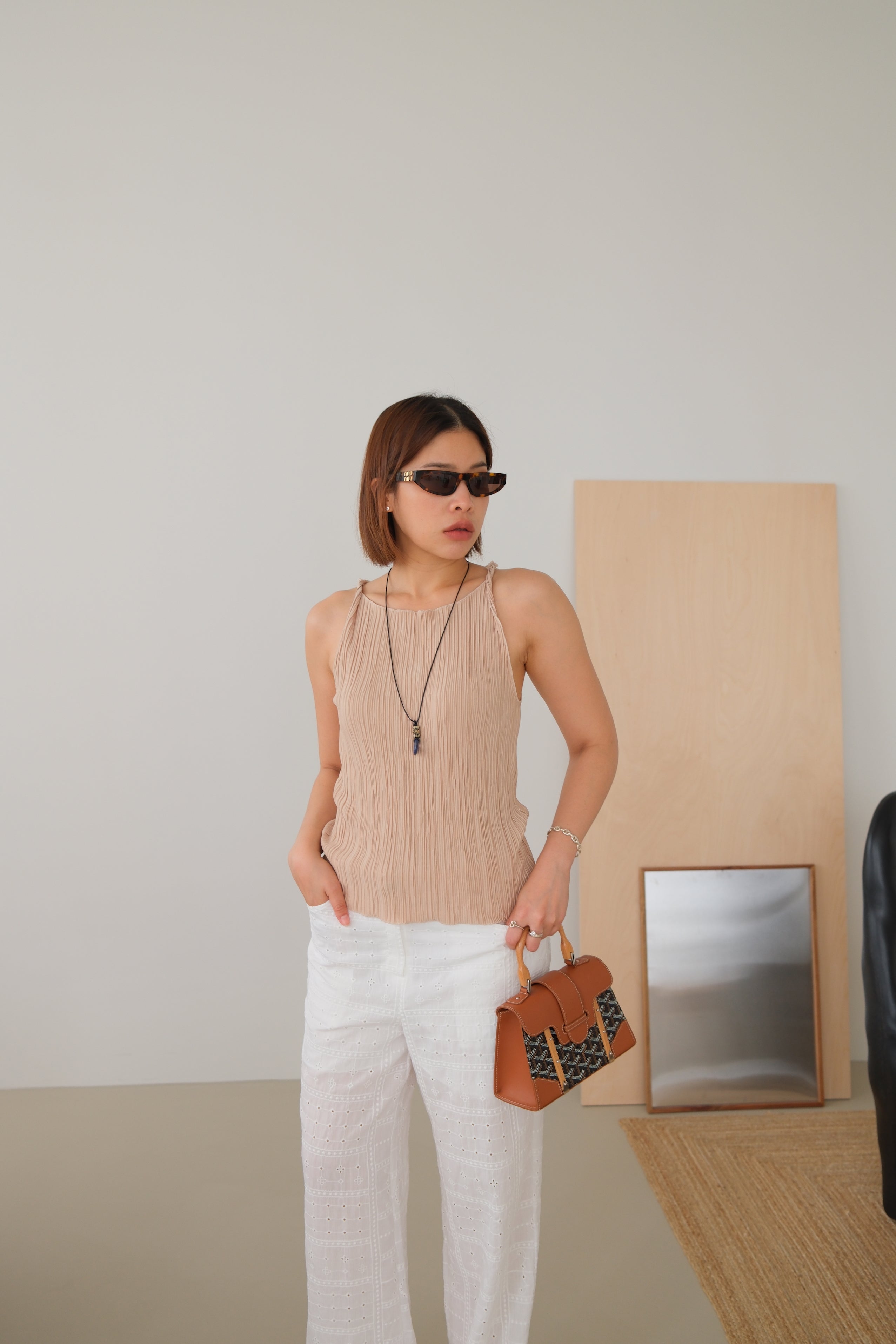 Pleated Muse Halter Top