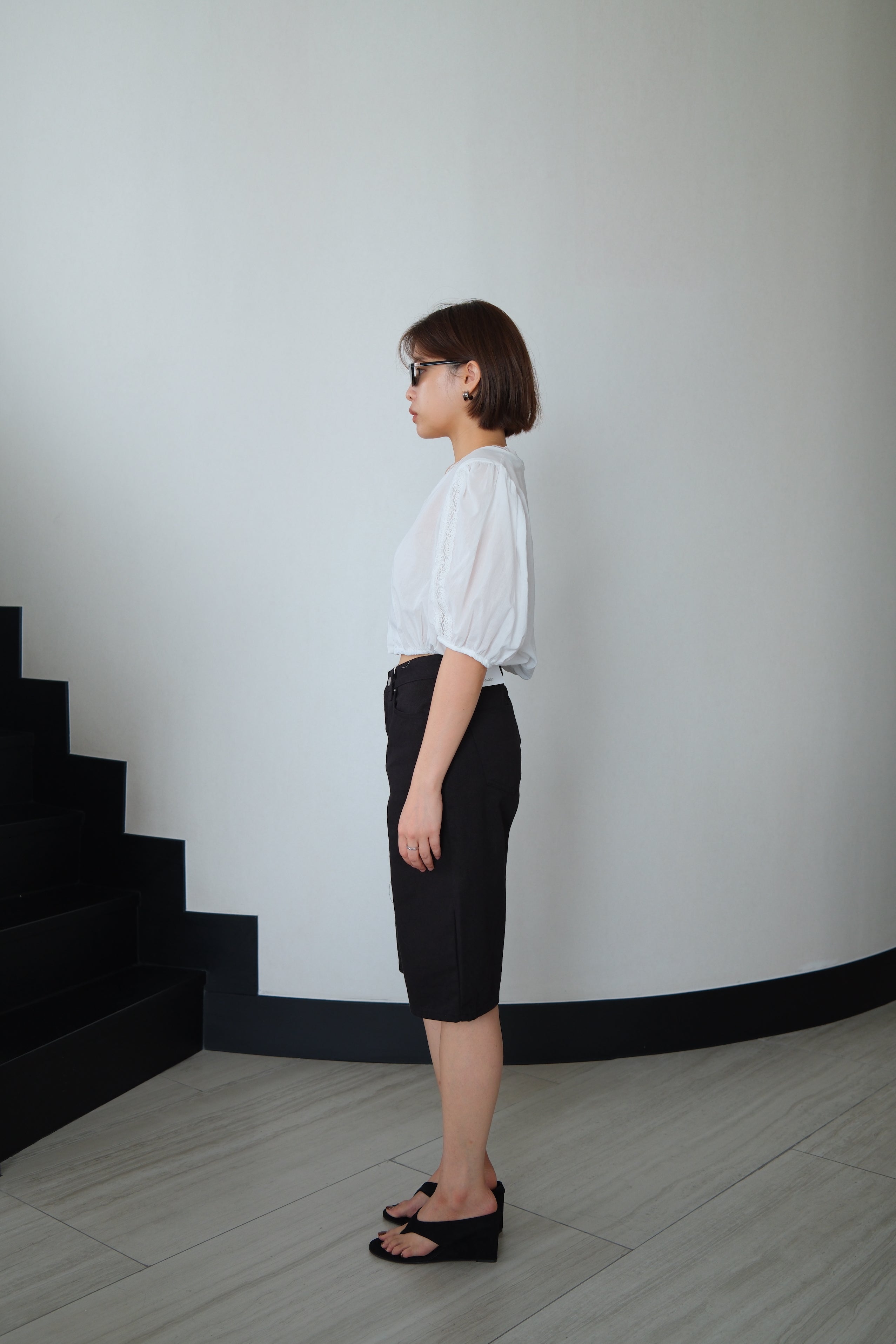 Colette Puff sleeve crop Blouse