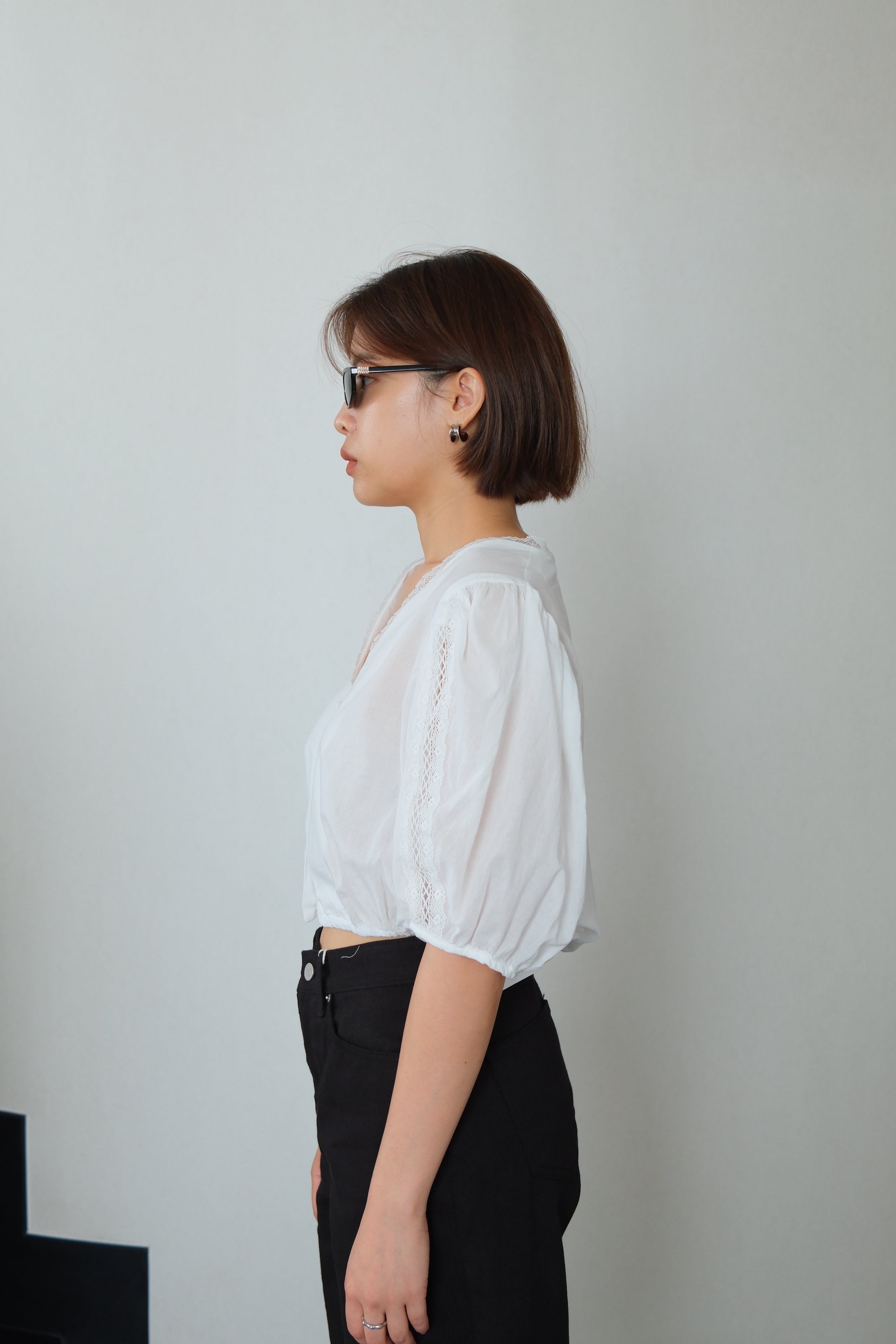 Colette Puff sleeve crop Blouse