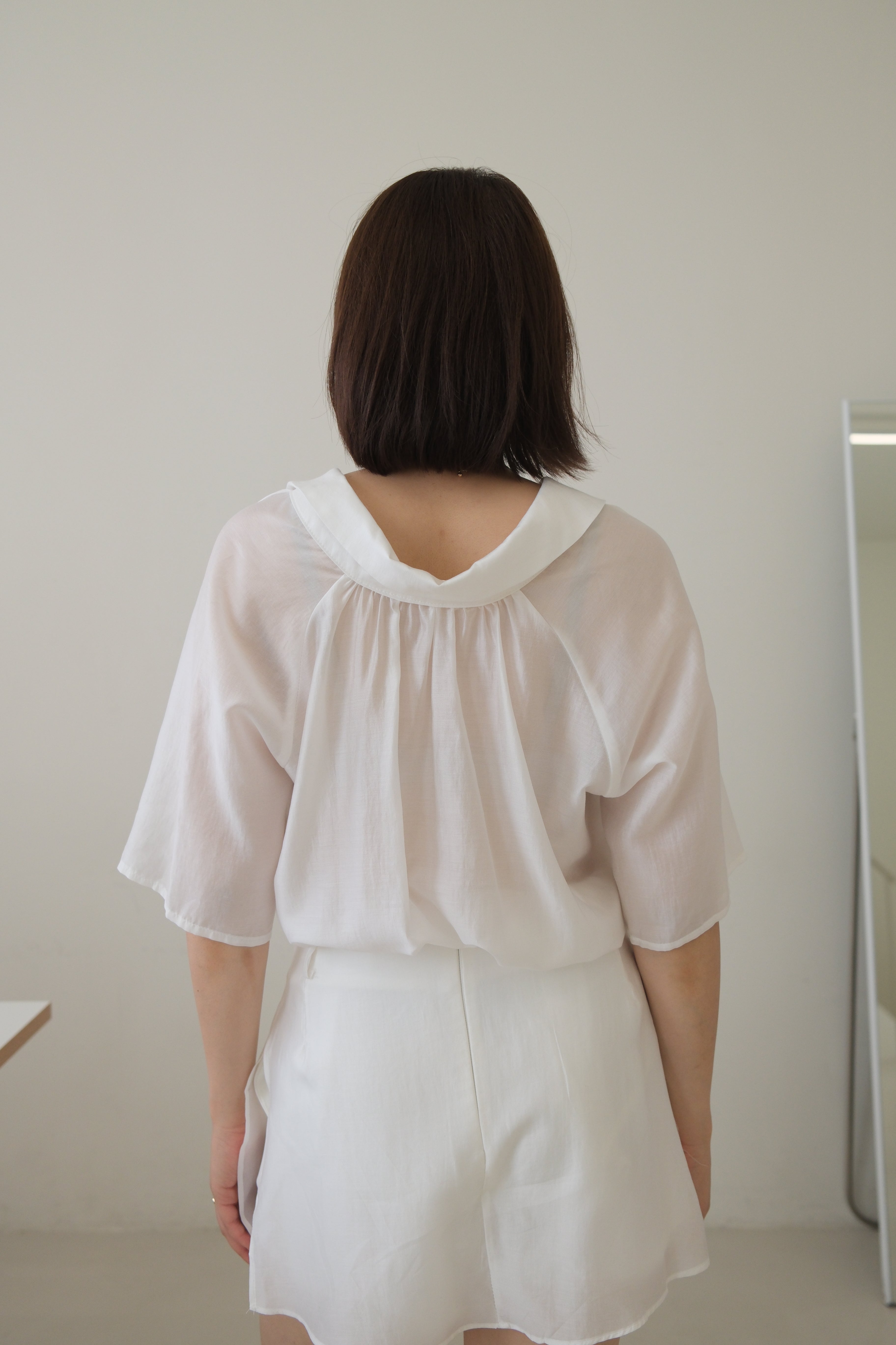 Sunne 2 way sheer shirt with scrunchies