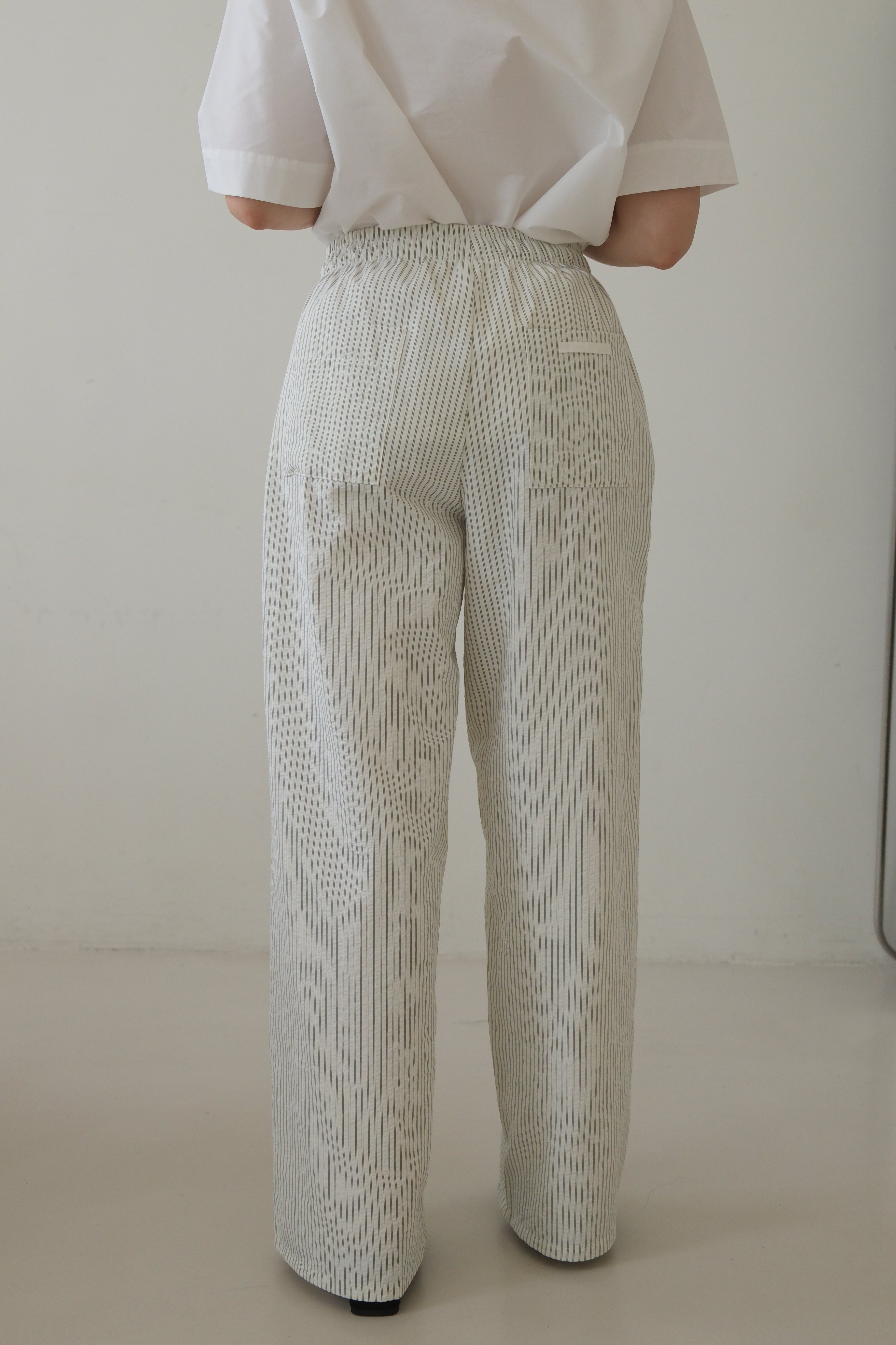 striped elasticated waist pajama pants