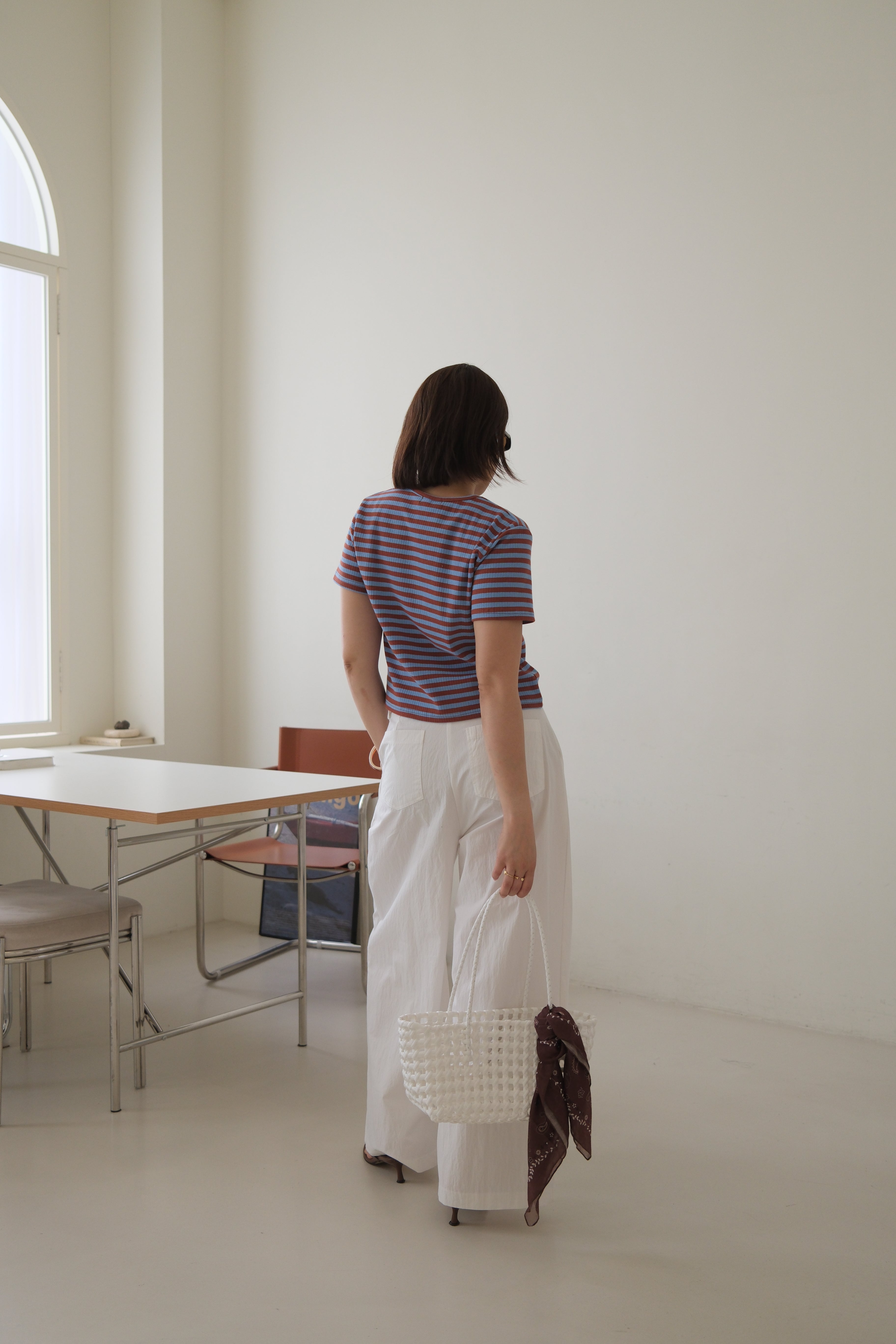 Striped mini tee with headband