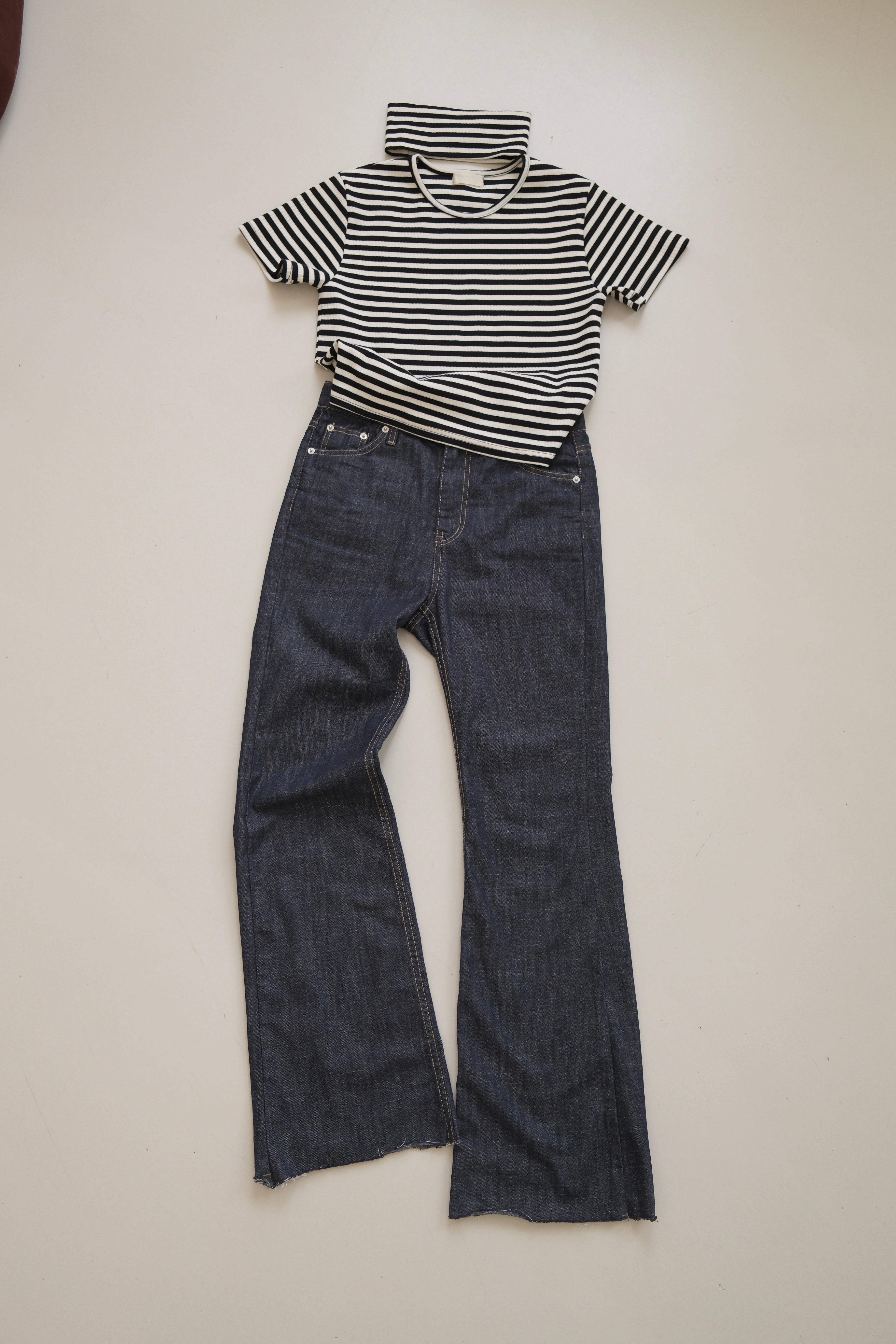 Striped mini tee with headband