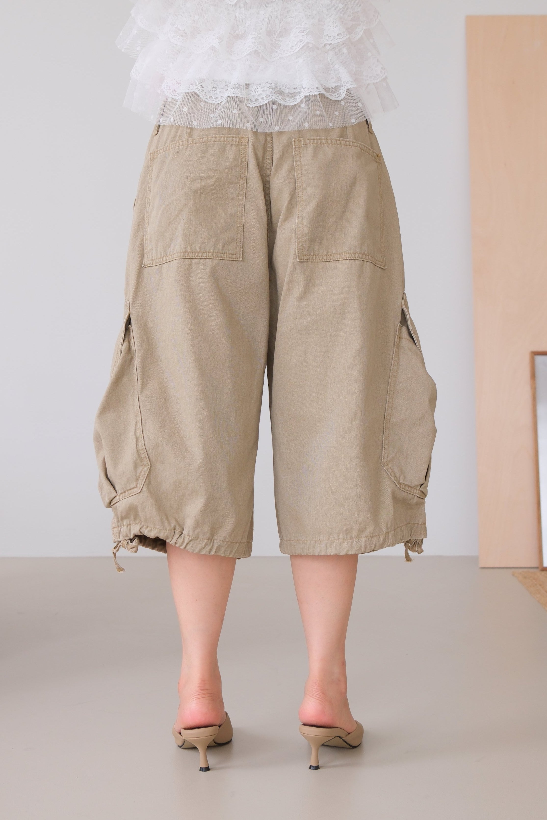 Heart-Detail Utility Cargo Shorts