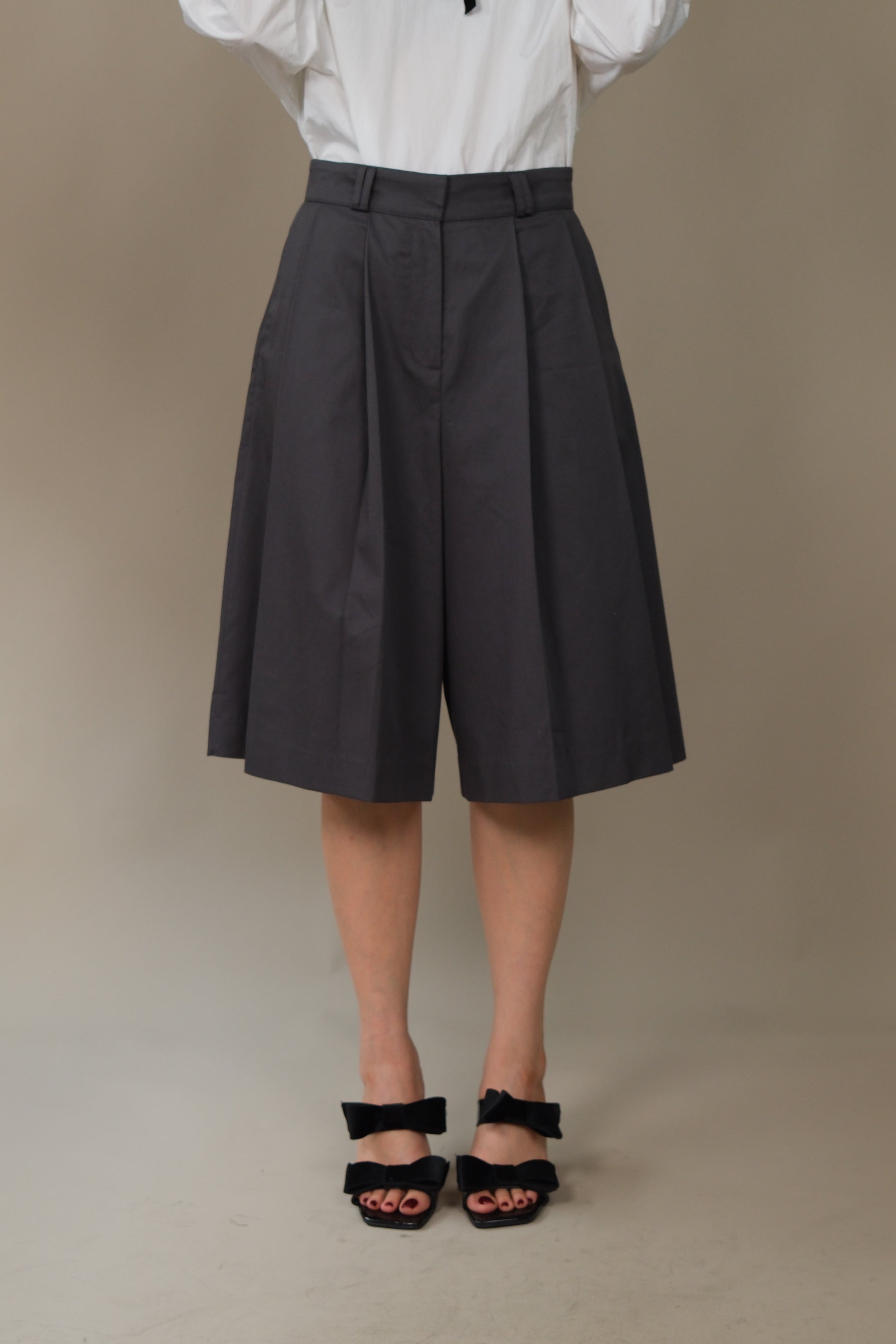 Merf High-rise pleated skorts