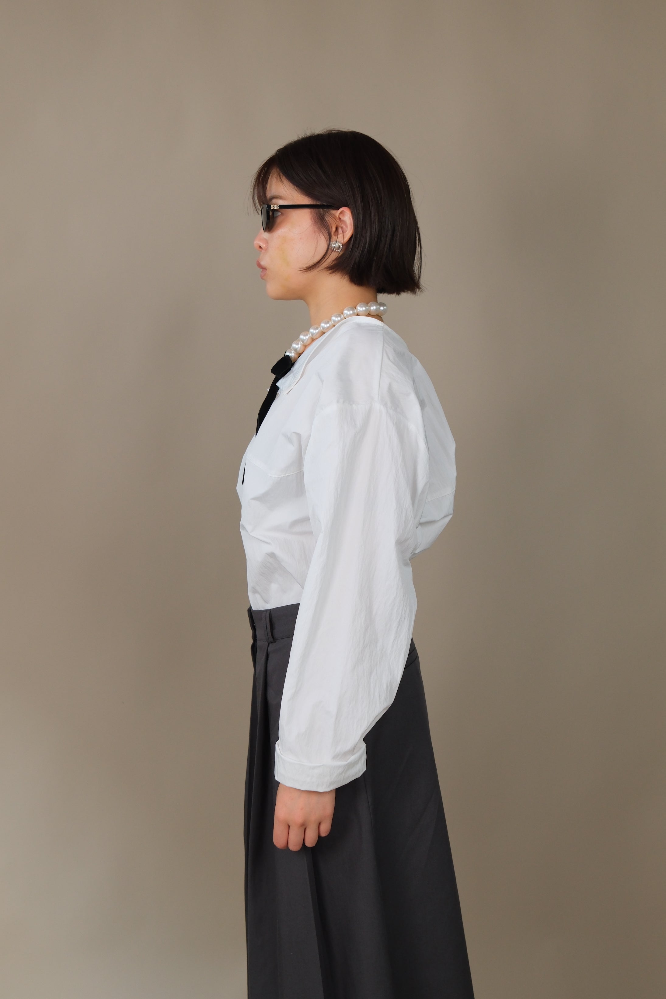 Boat neck 2-way blouse