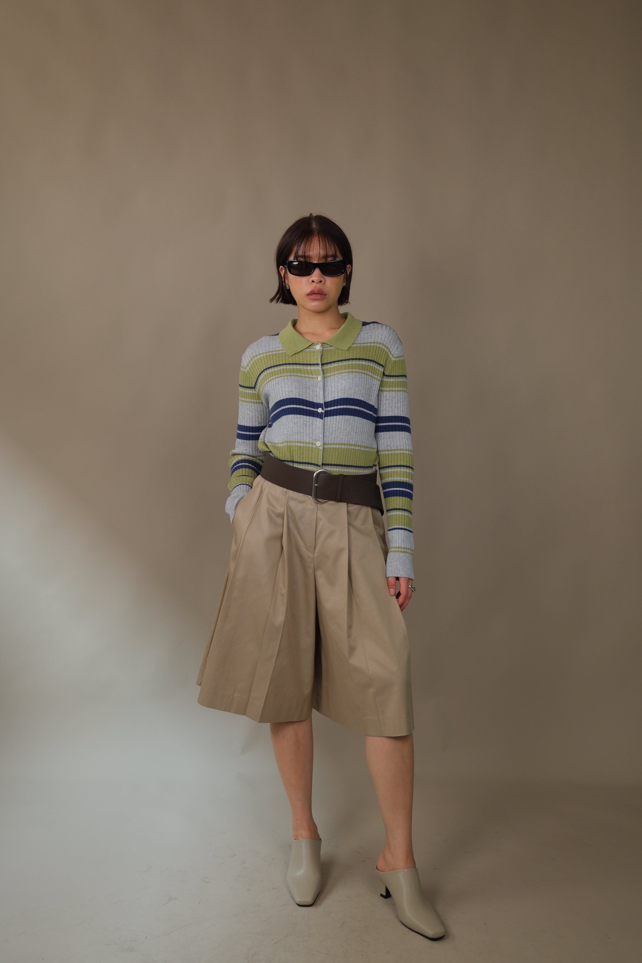 Bonbon striped knit cardigan