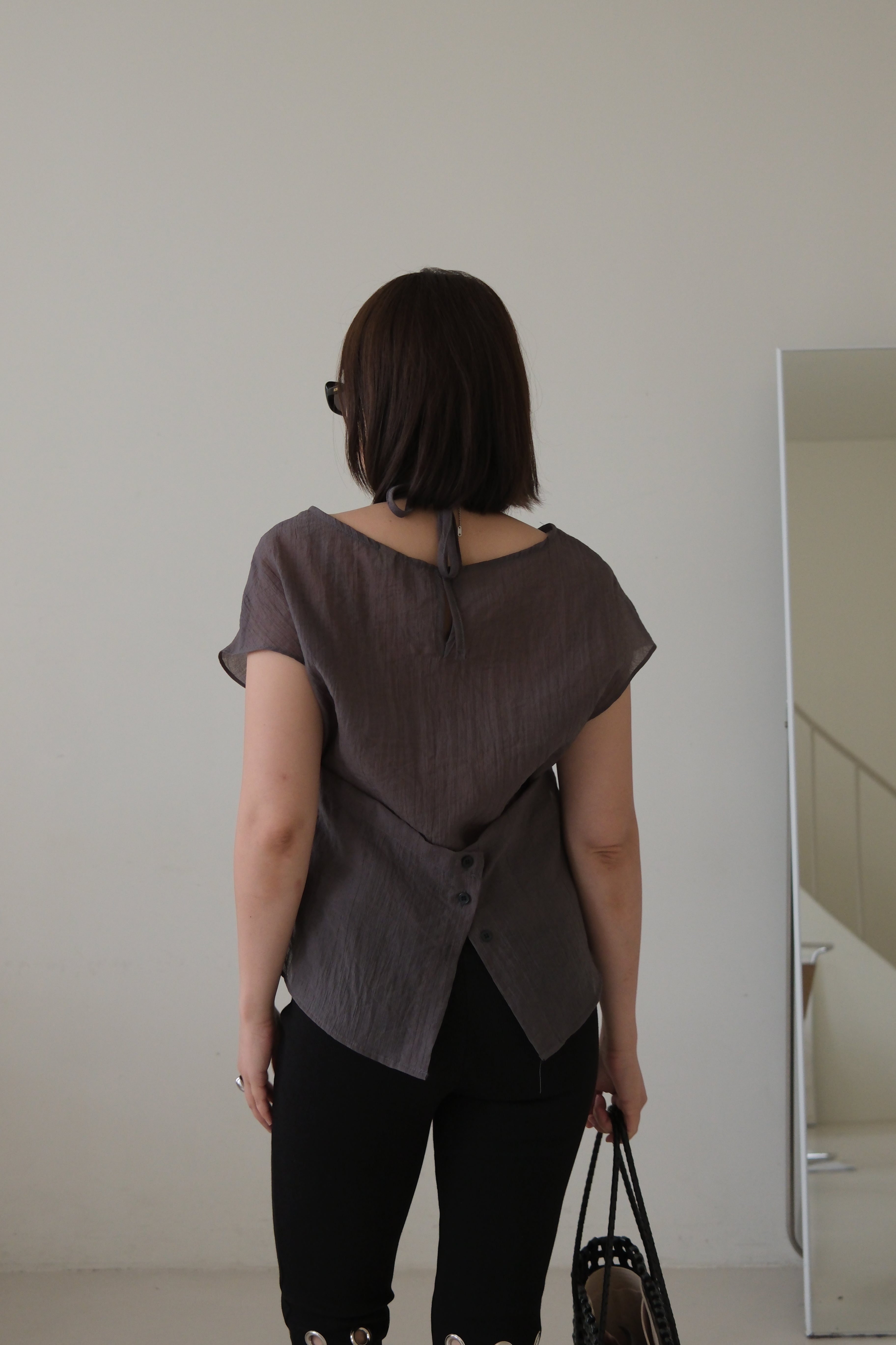 Ripple sheer double layered blouse