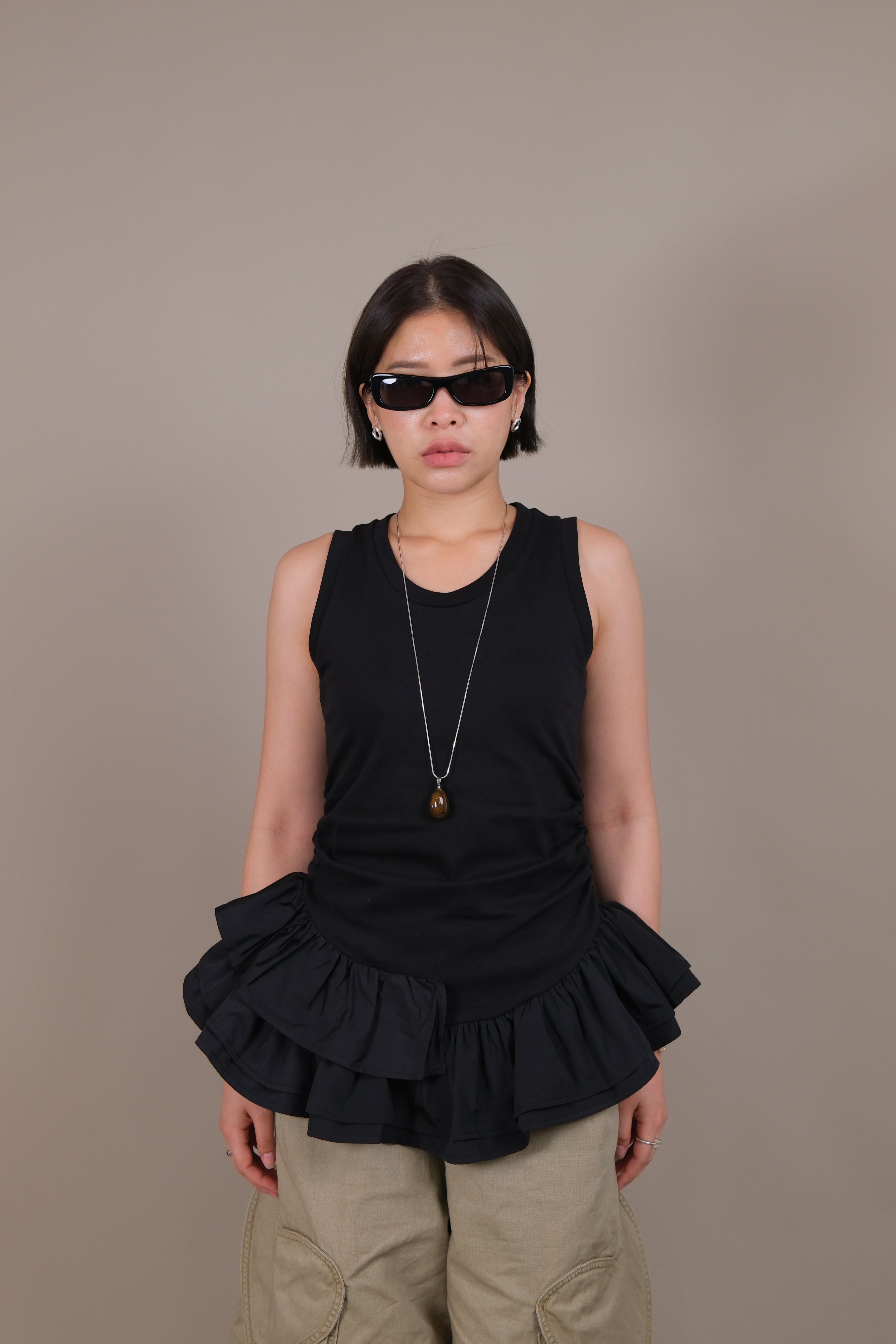 Capri Ruffled Ruched Tank