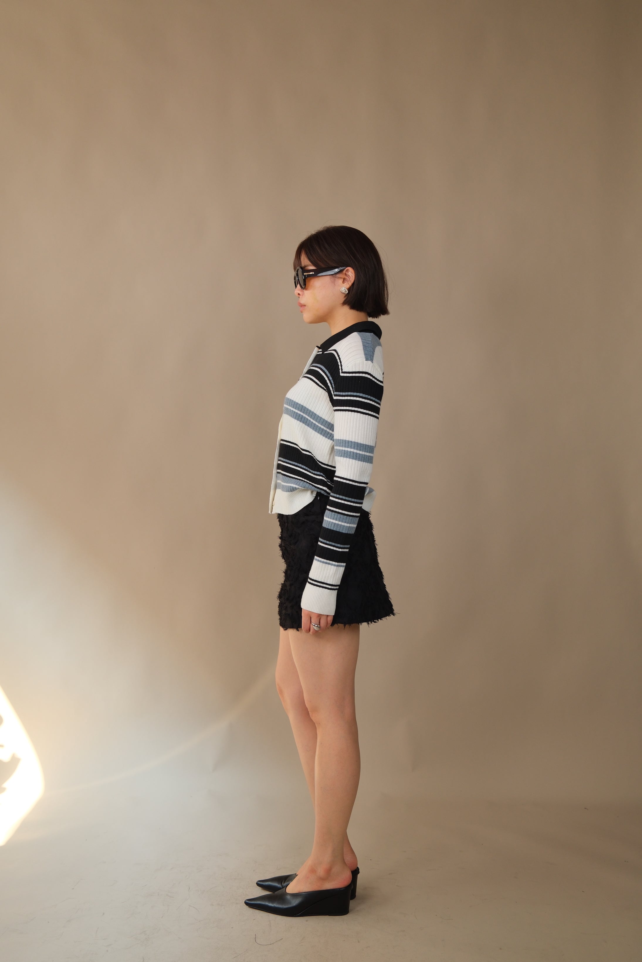 Bonbon striped knit cardigan