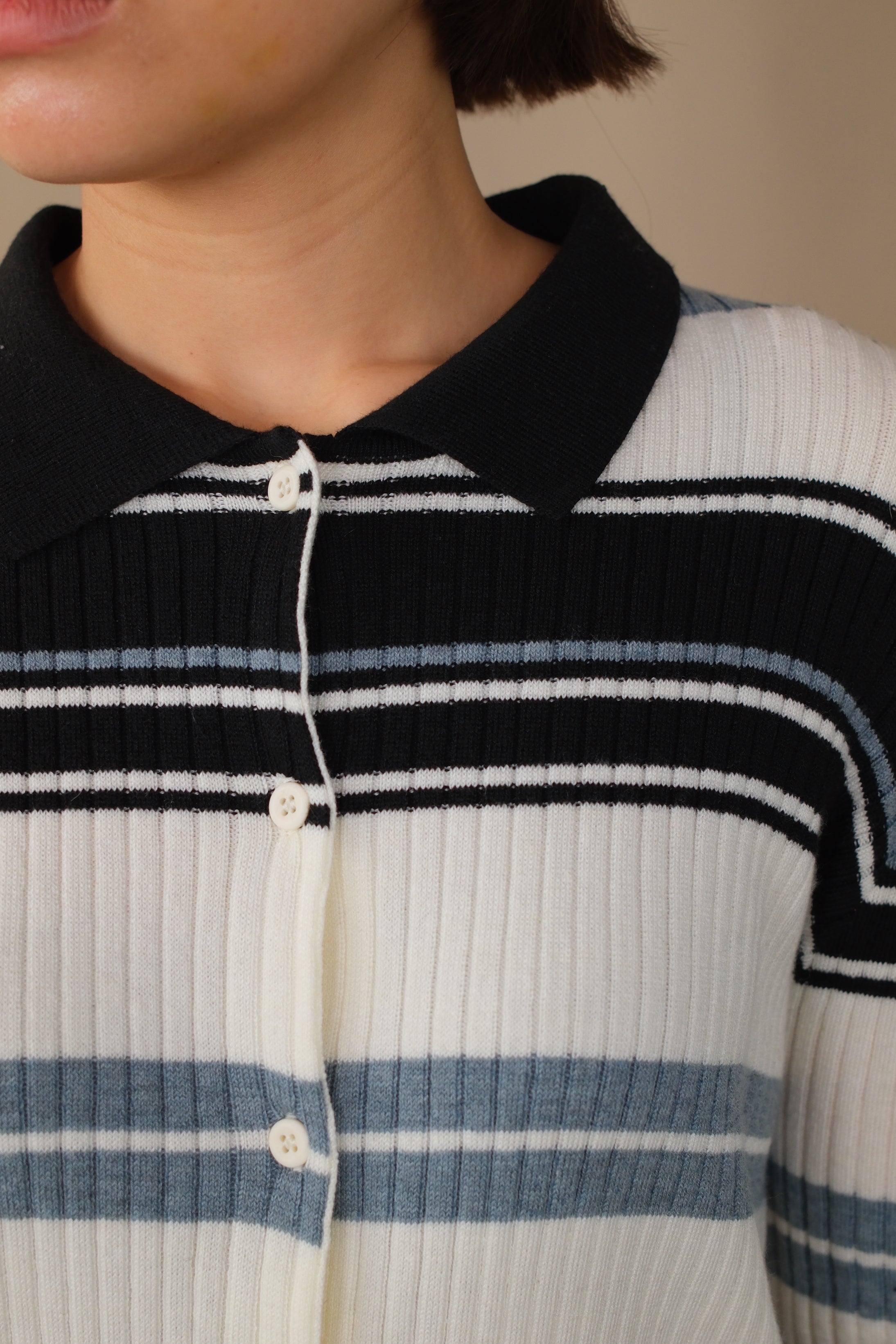 Bonbon striped knit cardigan