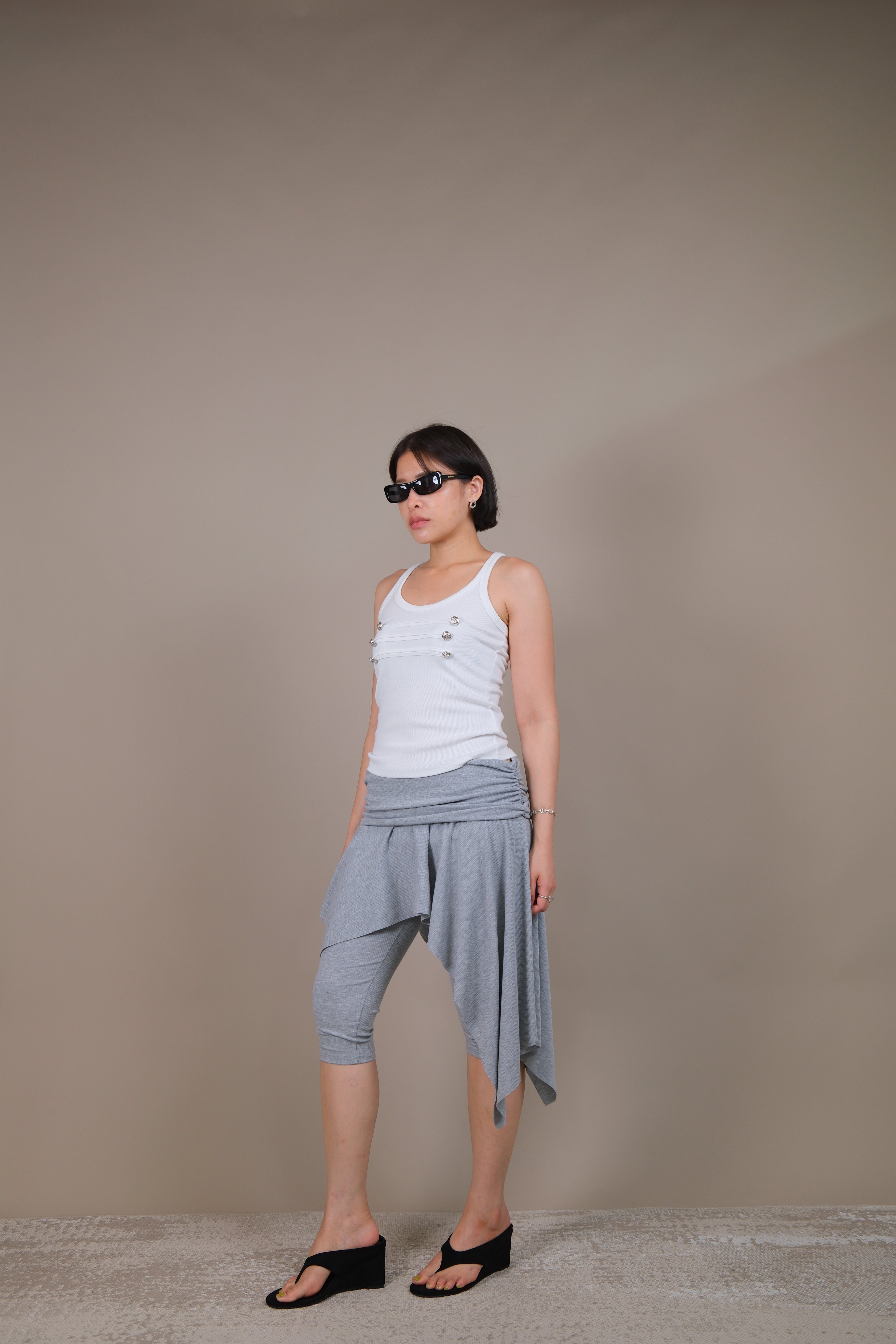 Asym-Skirt Capri Pants