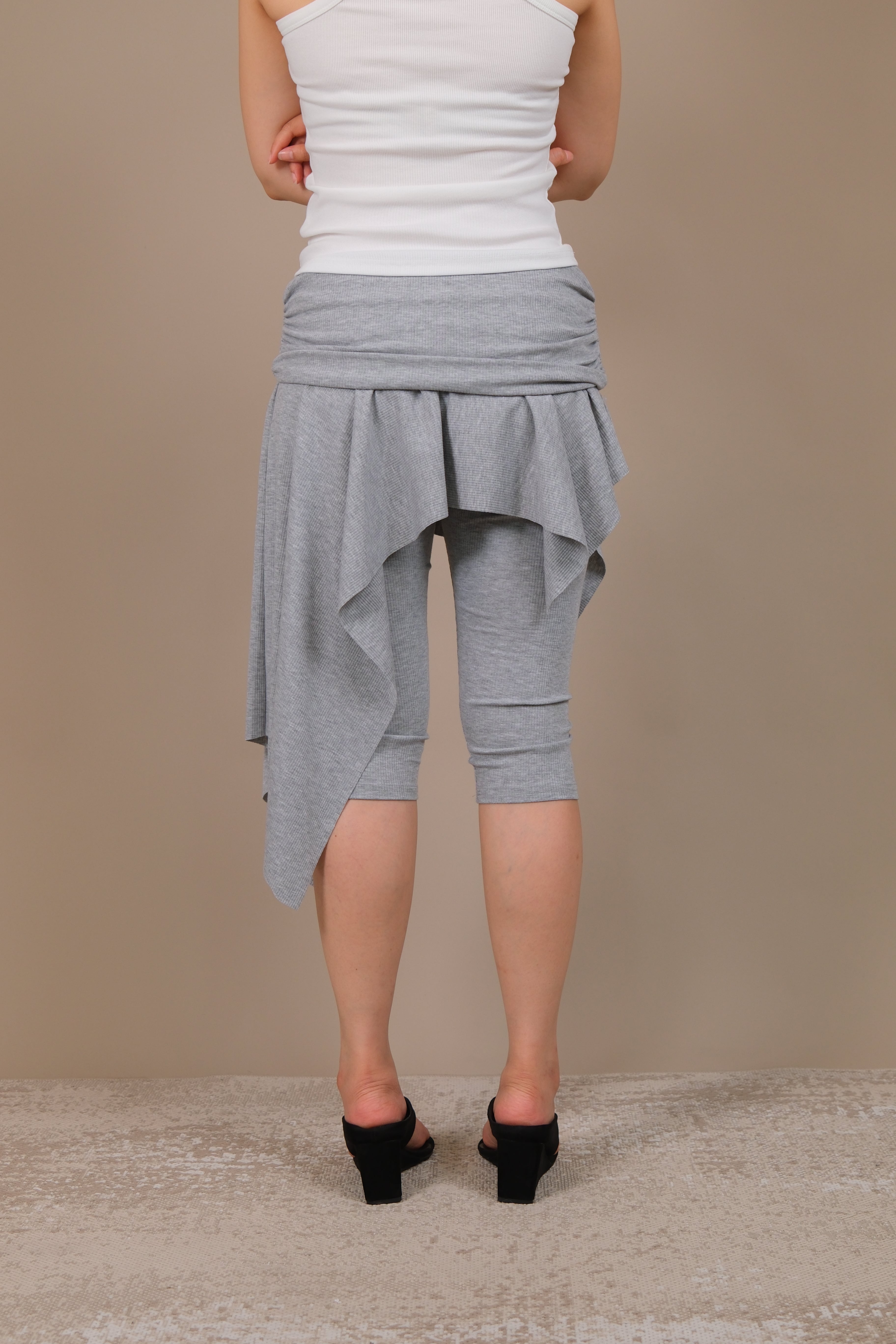 Asym-Skirt Capri Pants